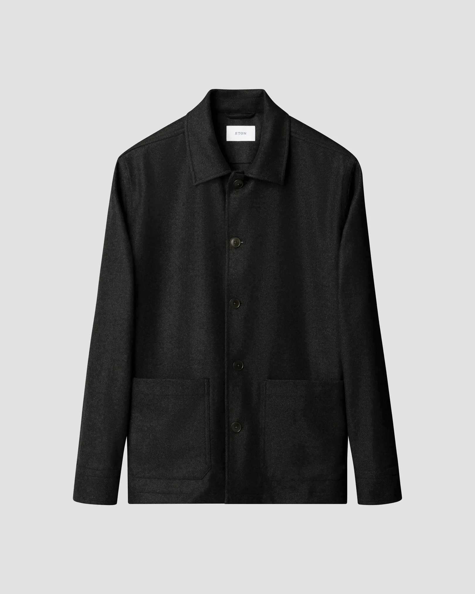 Eton - brown herringbone wool cashmere chore jacket