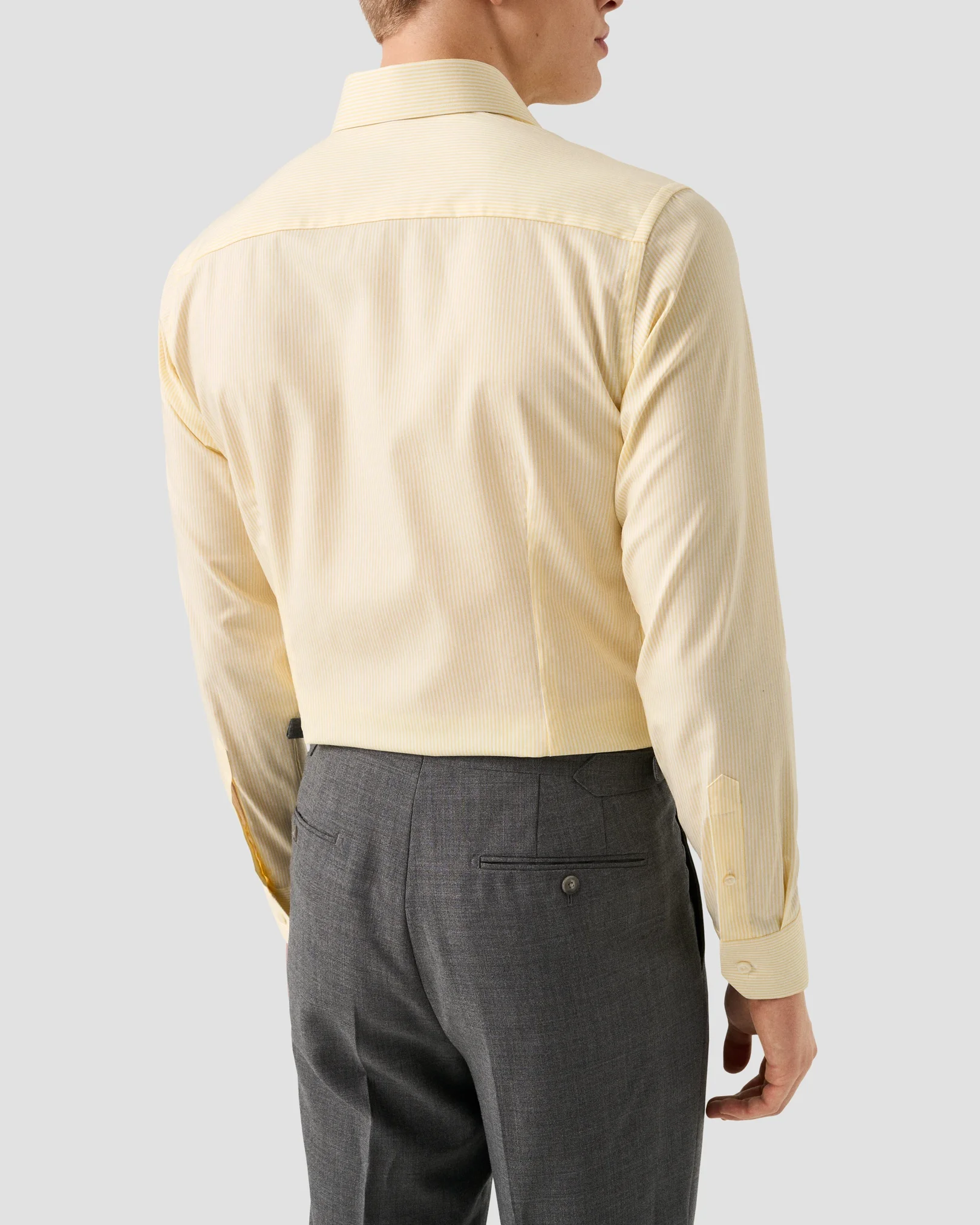 Eton - yellow bengal striped cotton tencel shirt