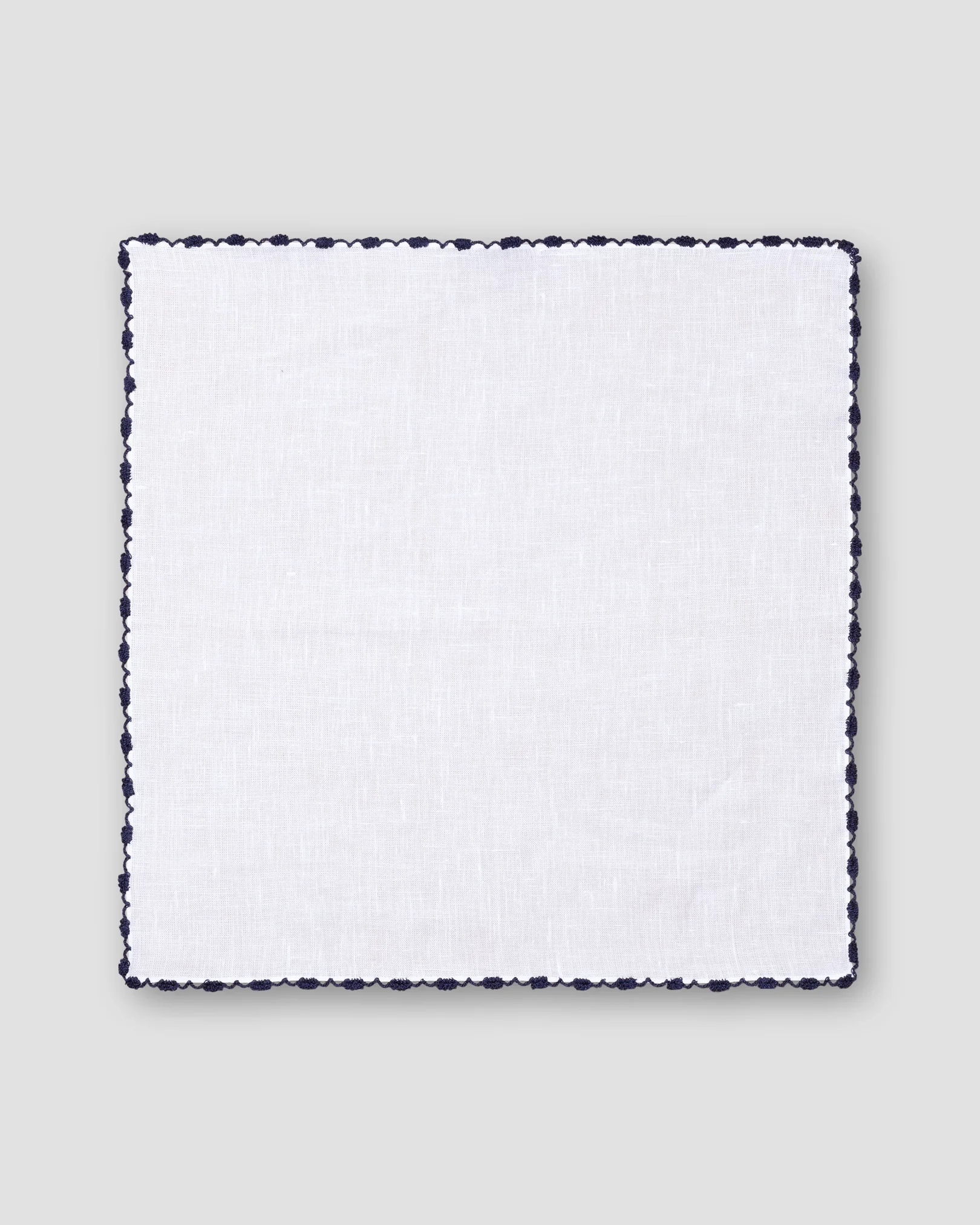 Eton - white and blue linen pocket square