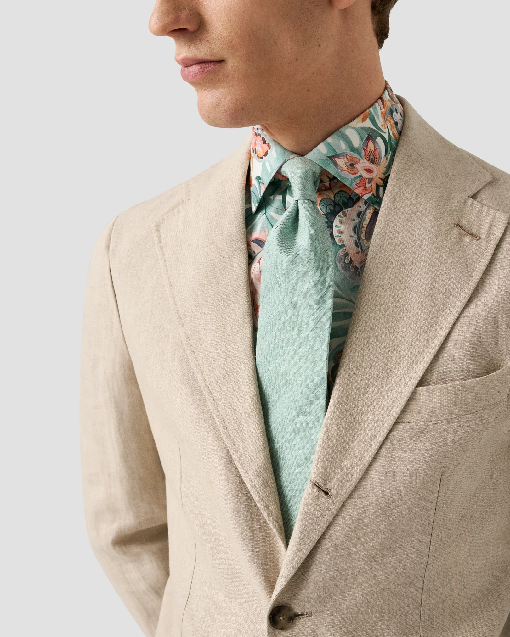 Eton - multi parrot motif signature twill shirt