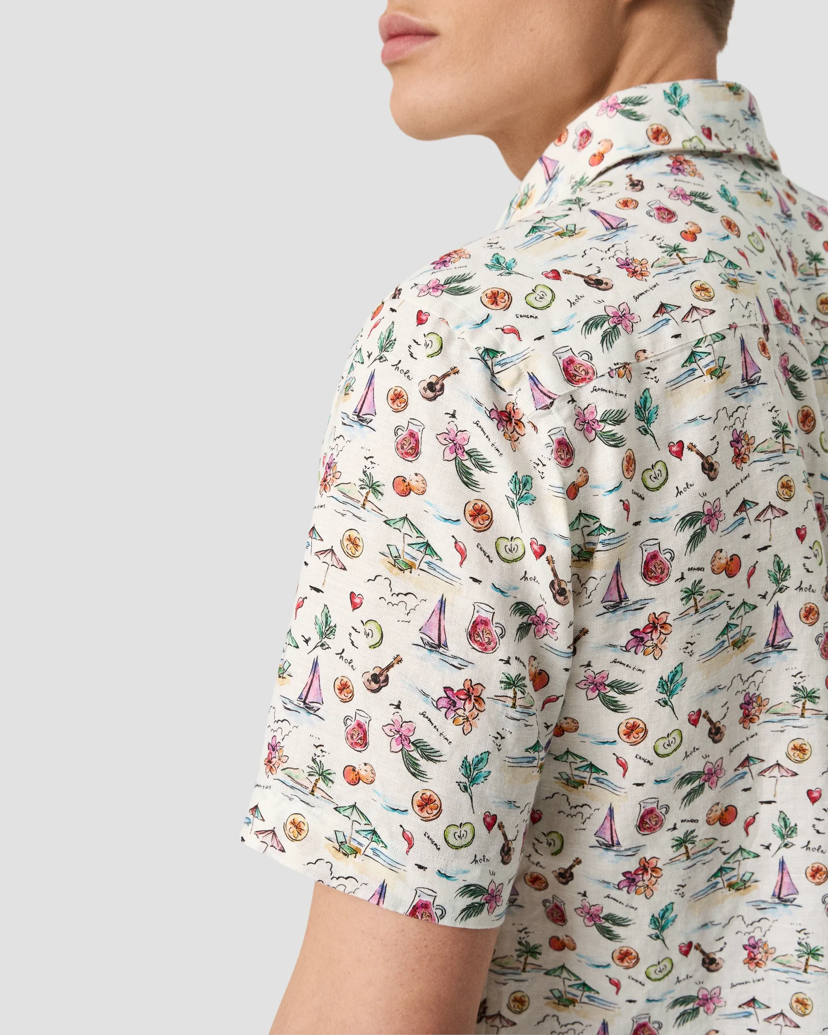 Eton - short sleeve sangria print