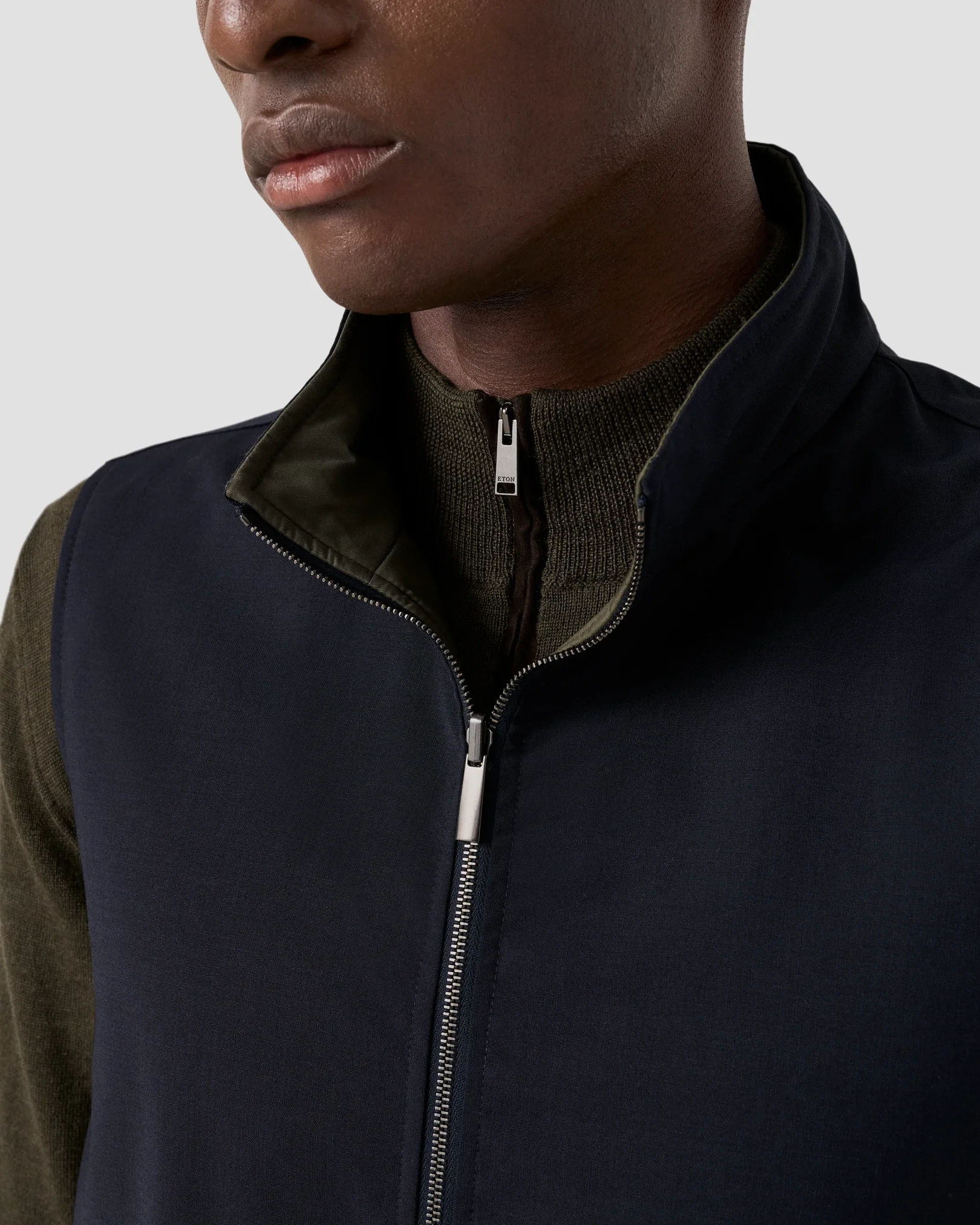 Eton - reversible vest navy