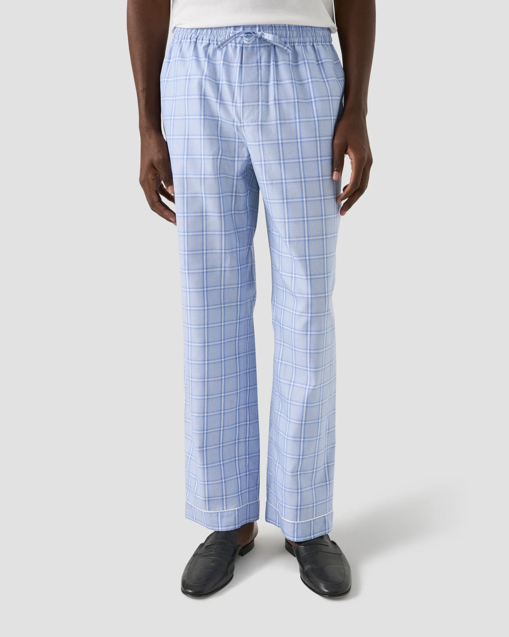 Eton - checked pyjama set mid blue