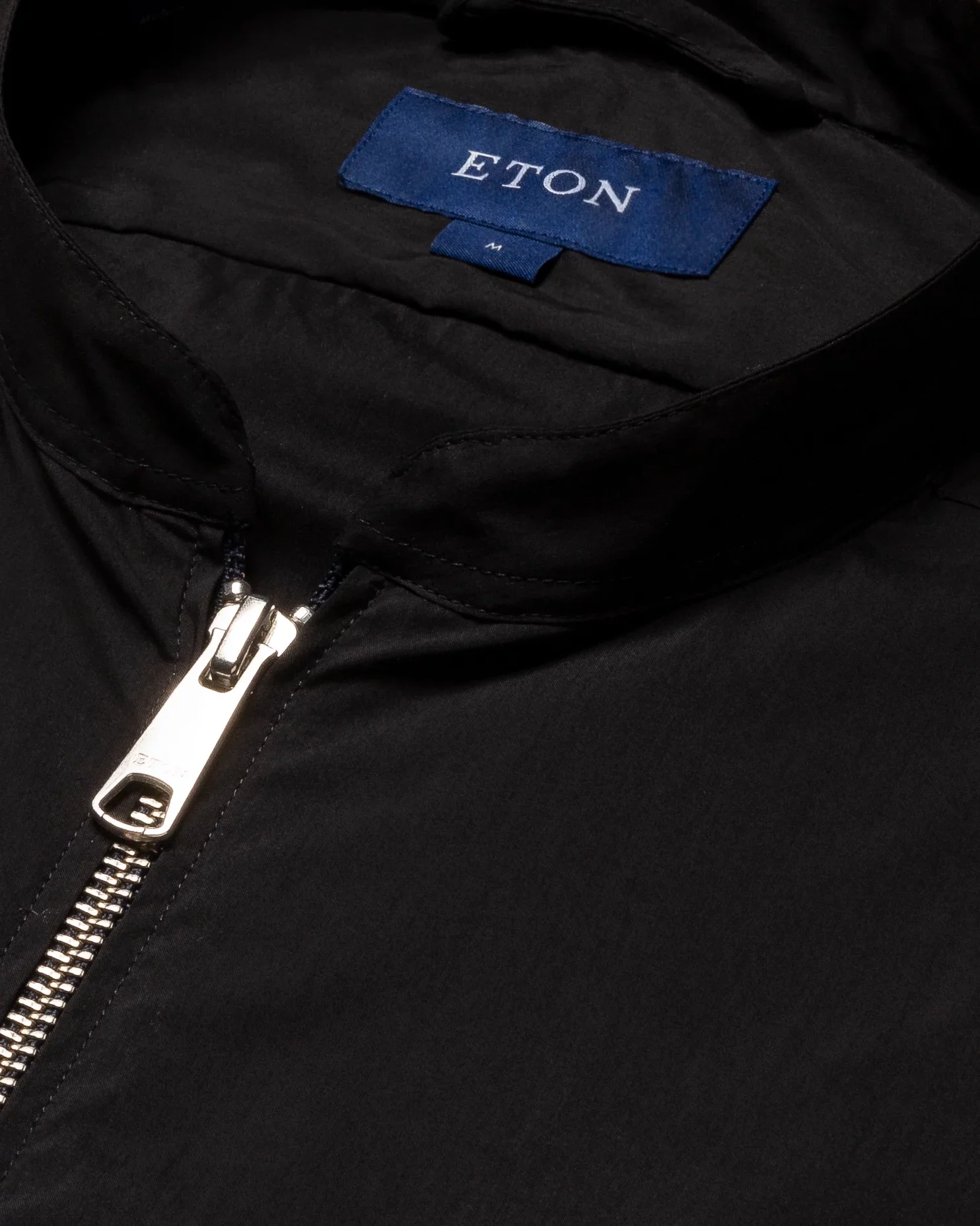 Eton - black wind vest stand collar low sleeve less vest