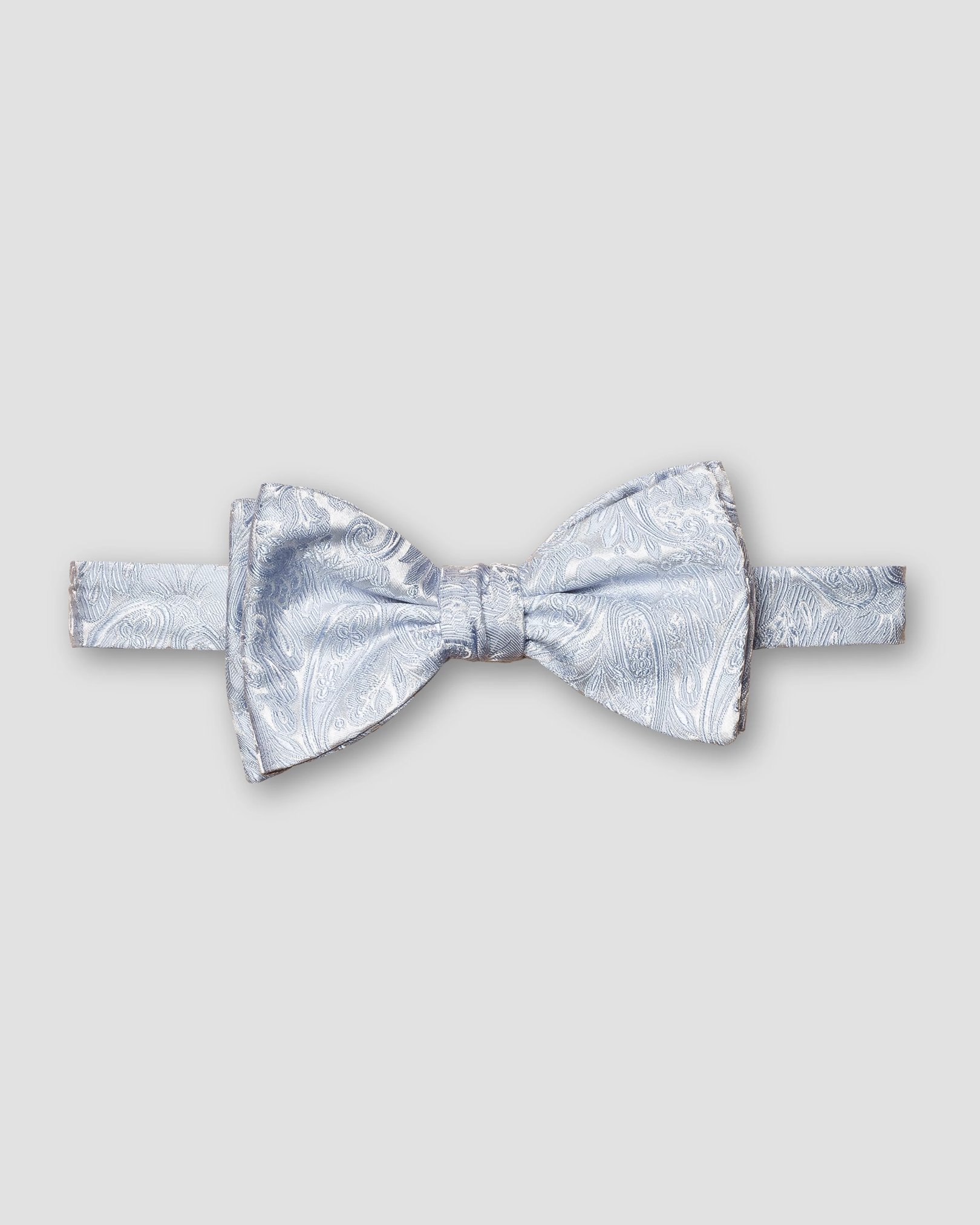Eton - Light Blue Paisley Silk Bow Tie — Self Tied