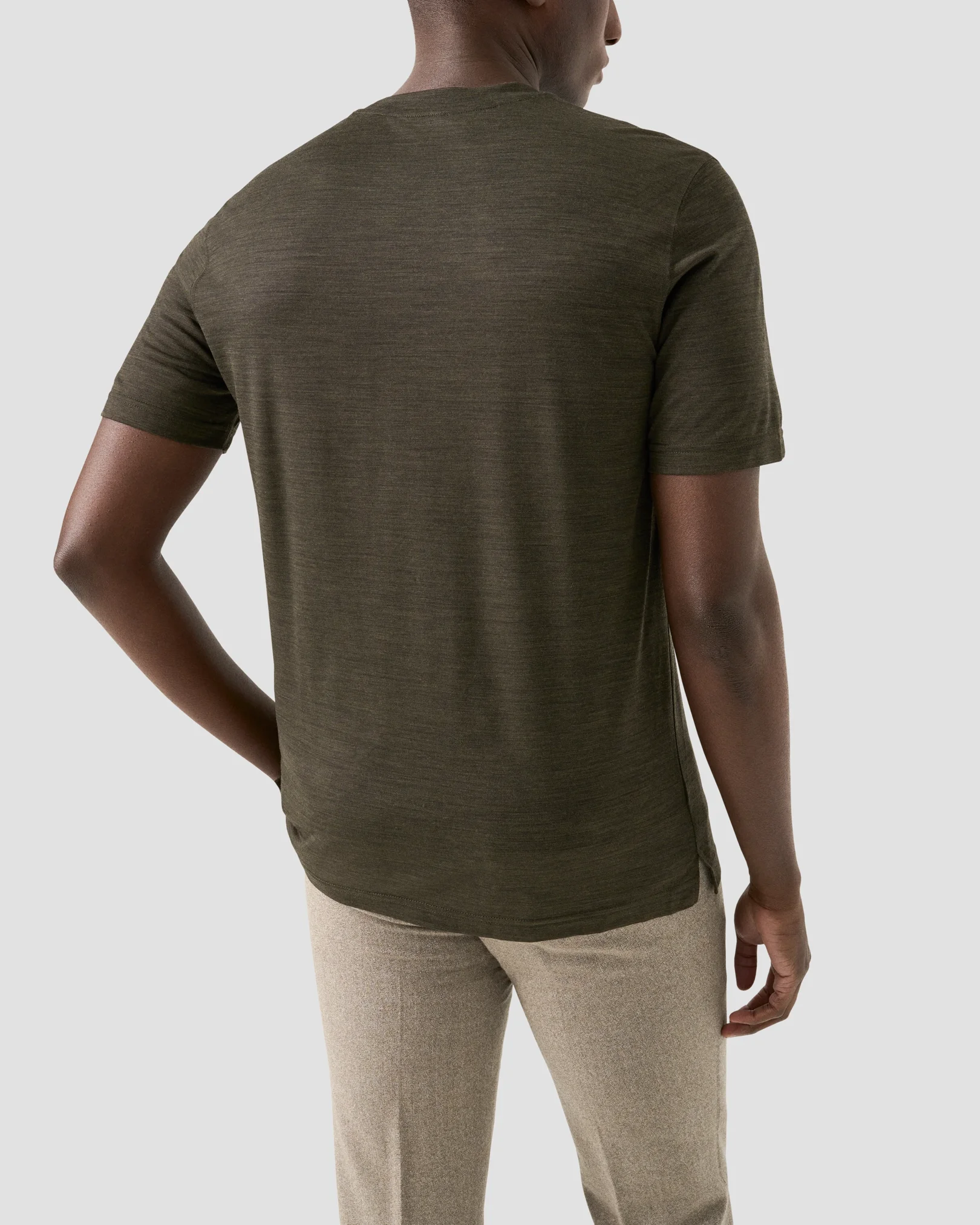 Eton - dark green merino wool t shirt