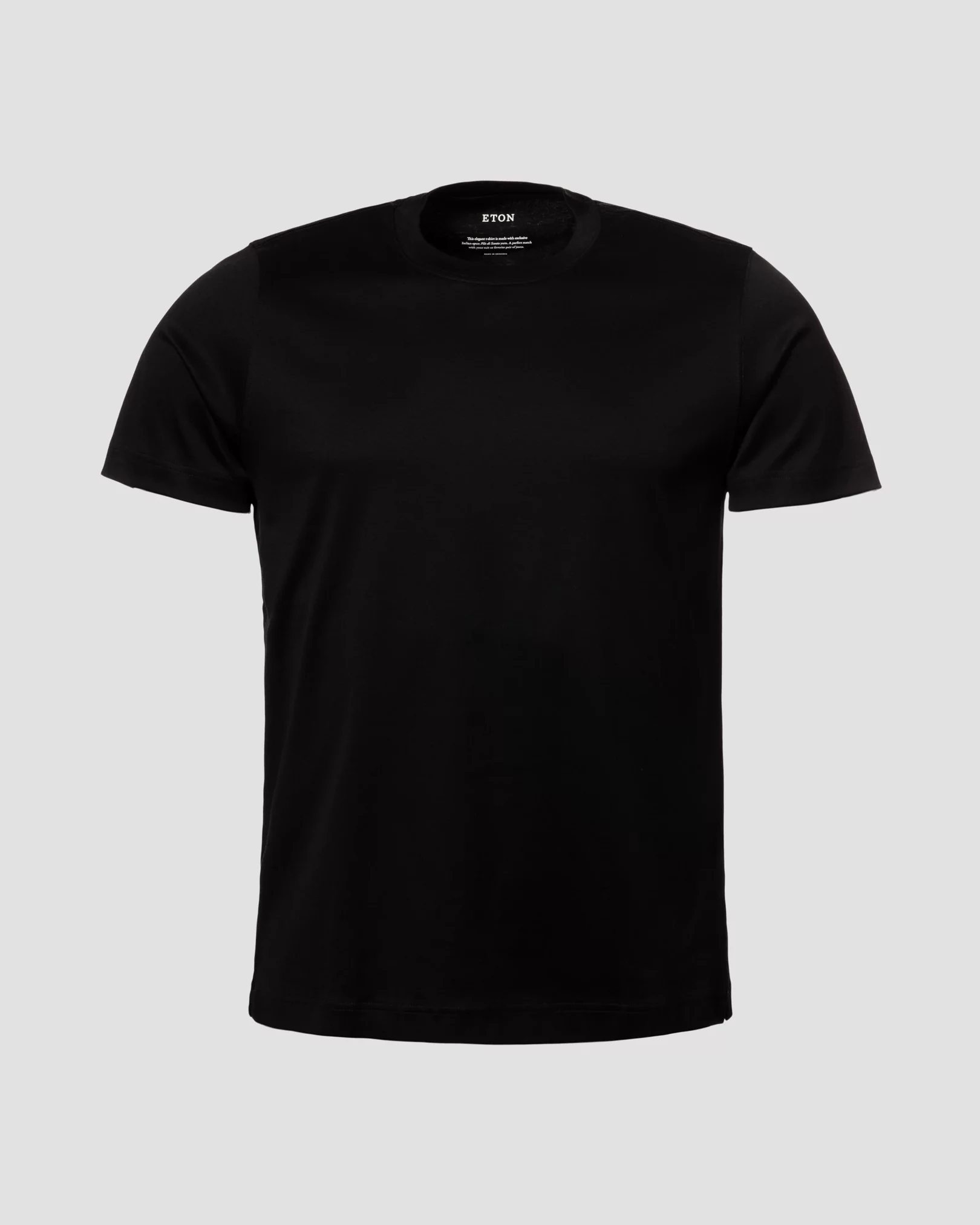 Schwarzes T-Shirt aus Filo di Scozia