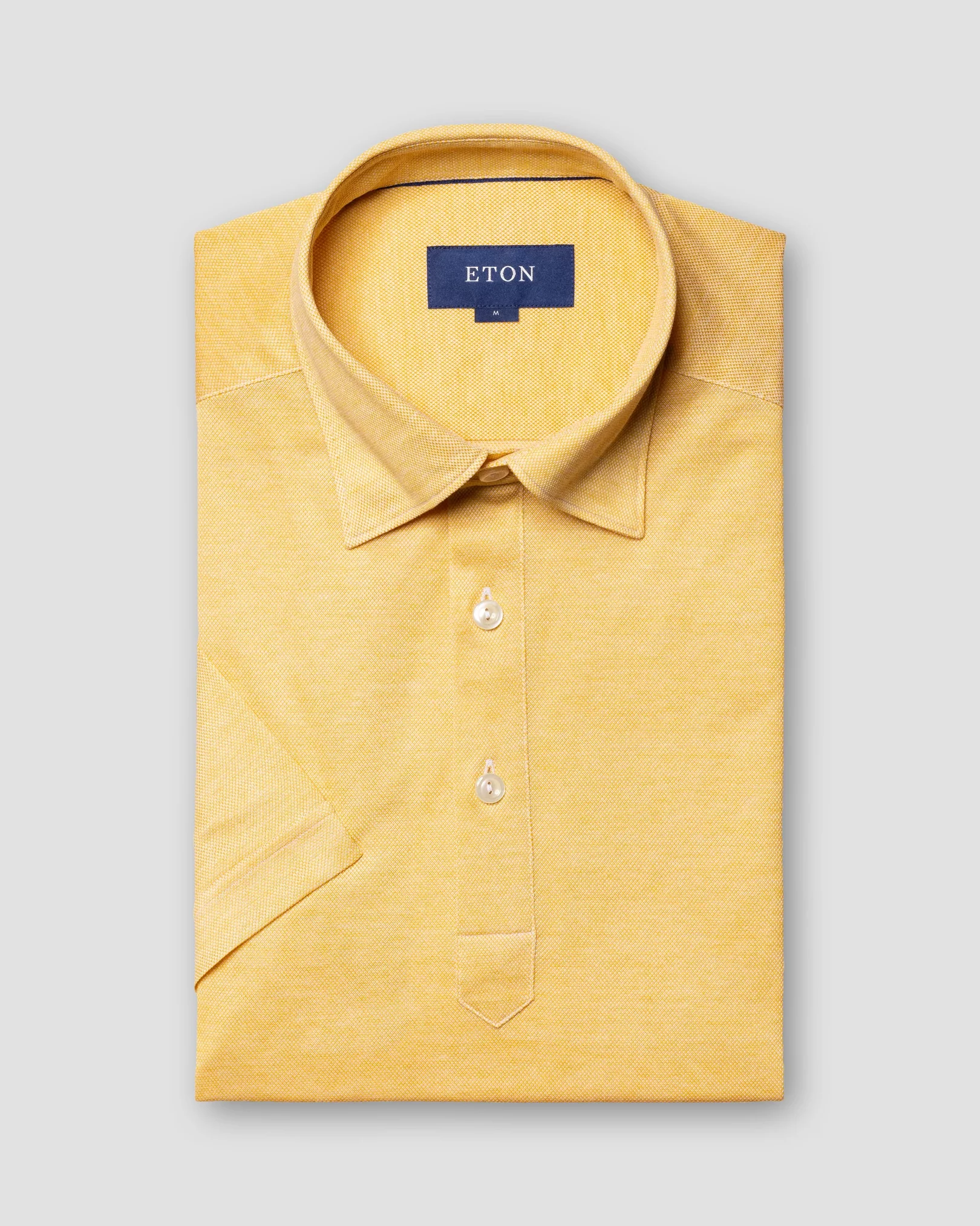 Eton - yellow jersey button under short sleeve