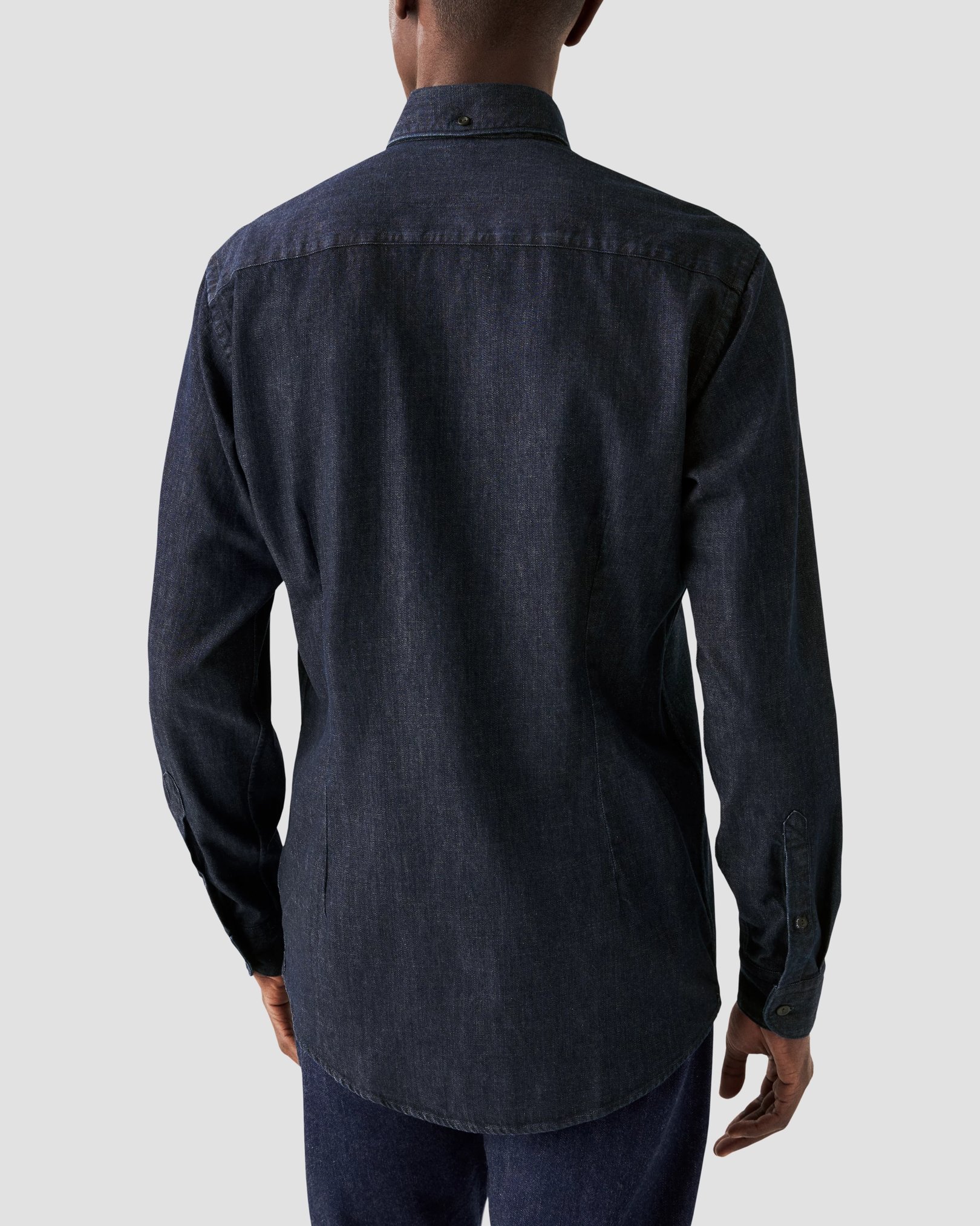Eton - navy blue twill buttondown