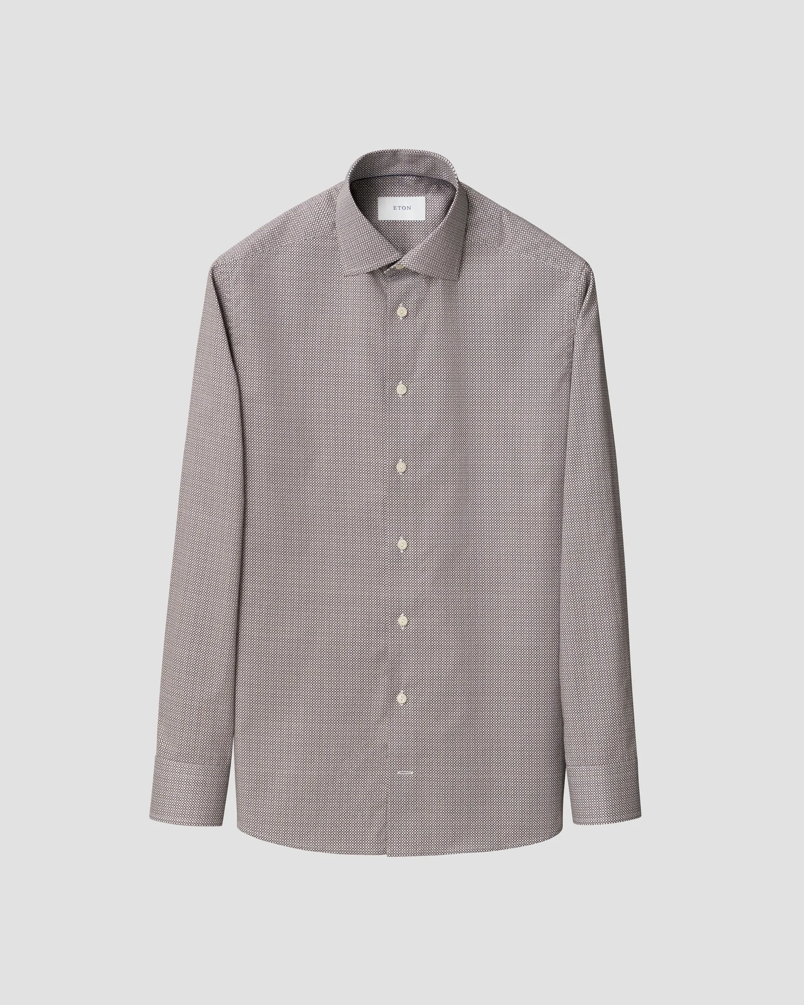 Eton - dark red micro print signature twill shirt