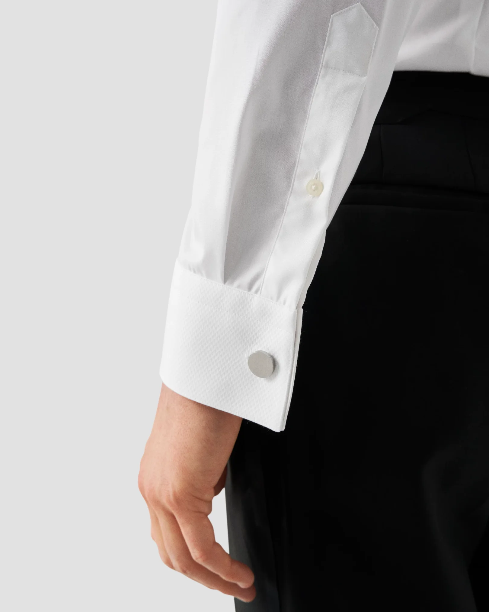 Eton - white pique bib front tuxedo shirt