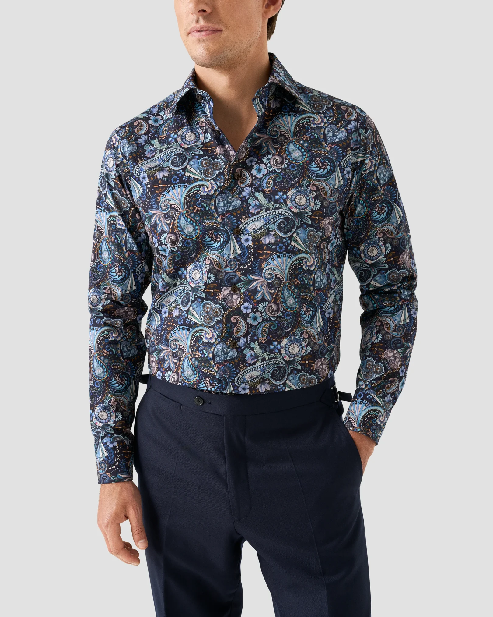 Eton - Chemise en Twill à Motif Signature