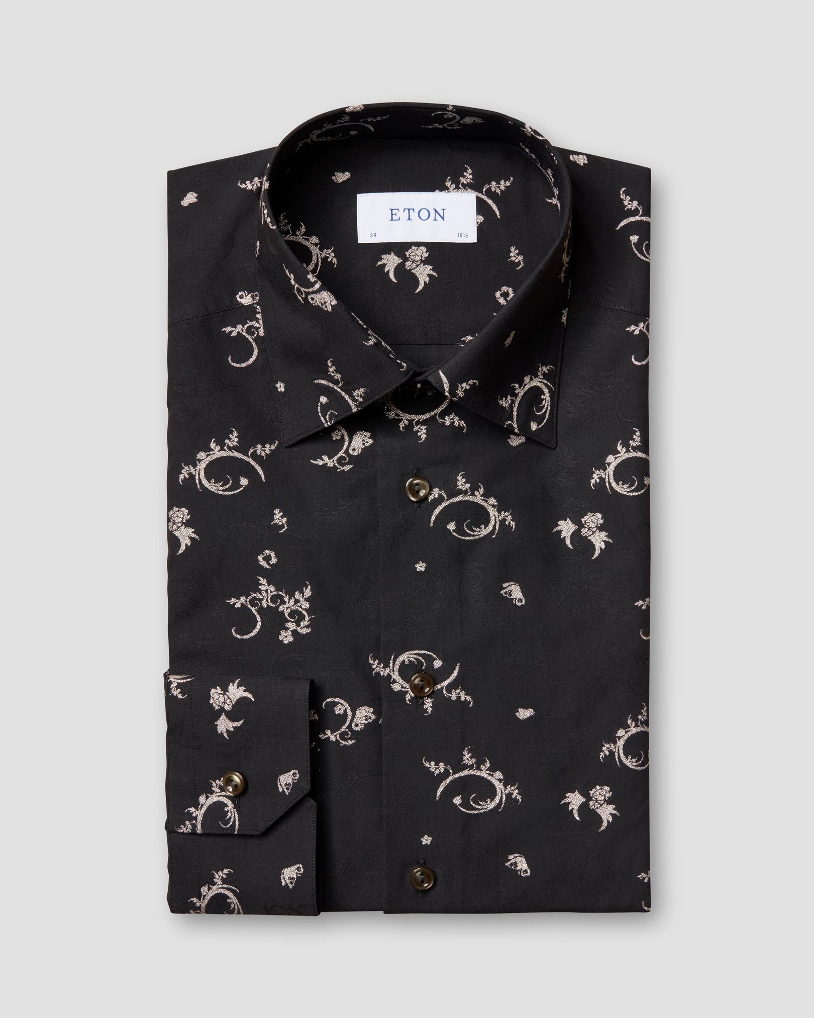 Eton - black gold fil coupe evening shirt
