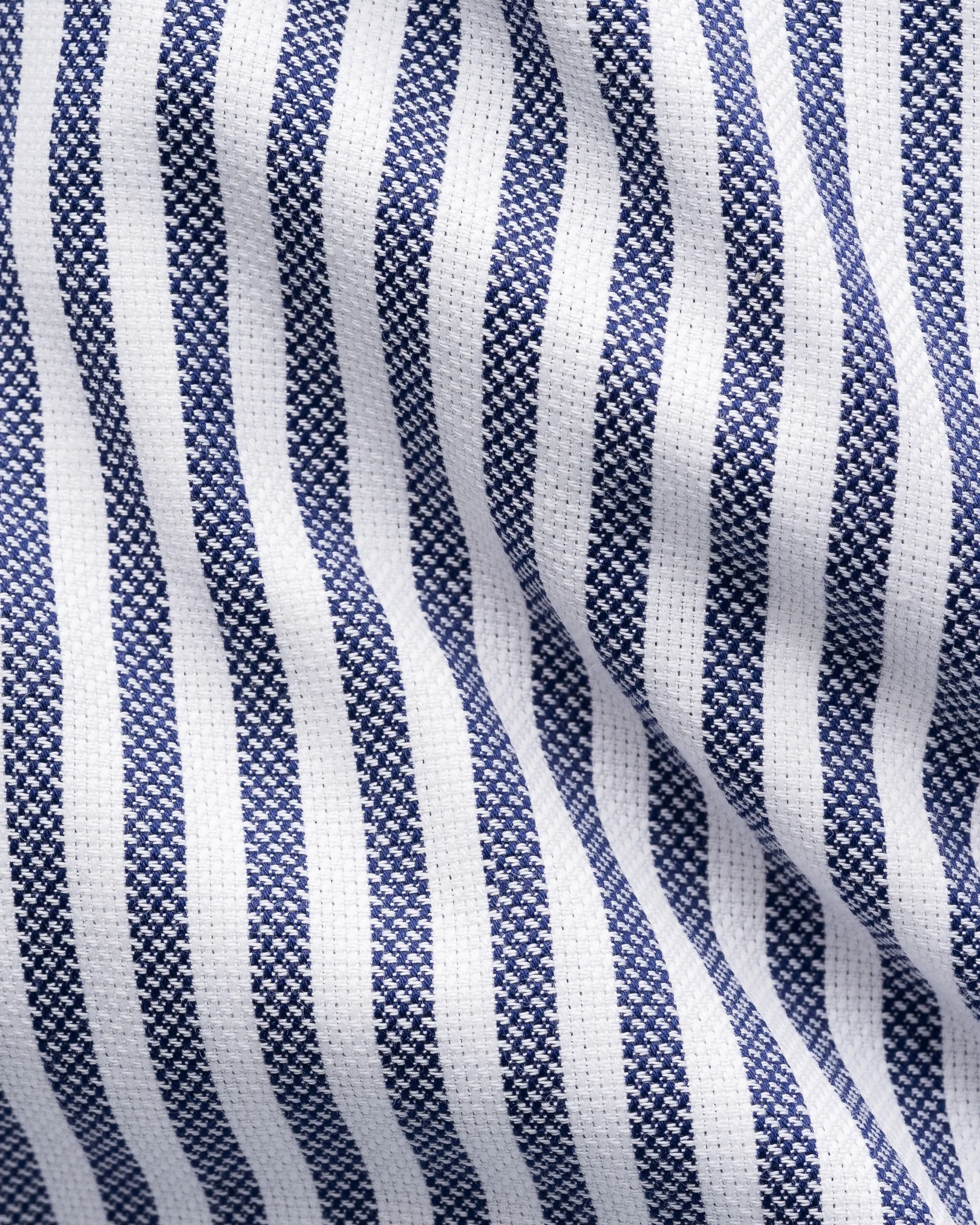 Eton - navy striped royal oxford shirt