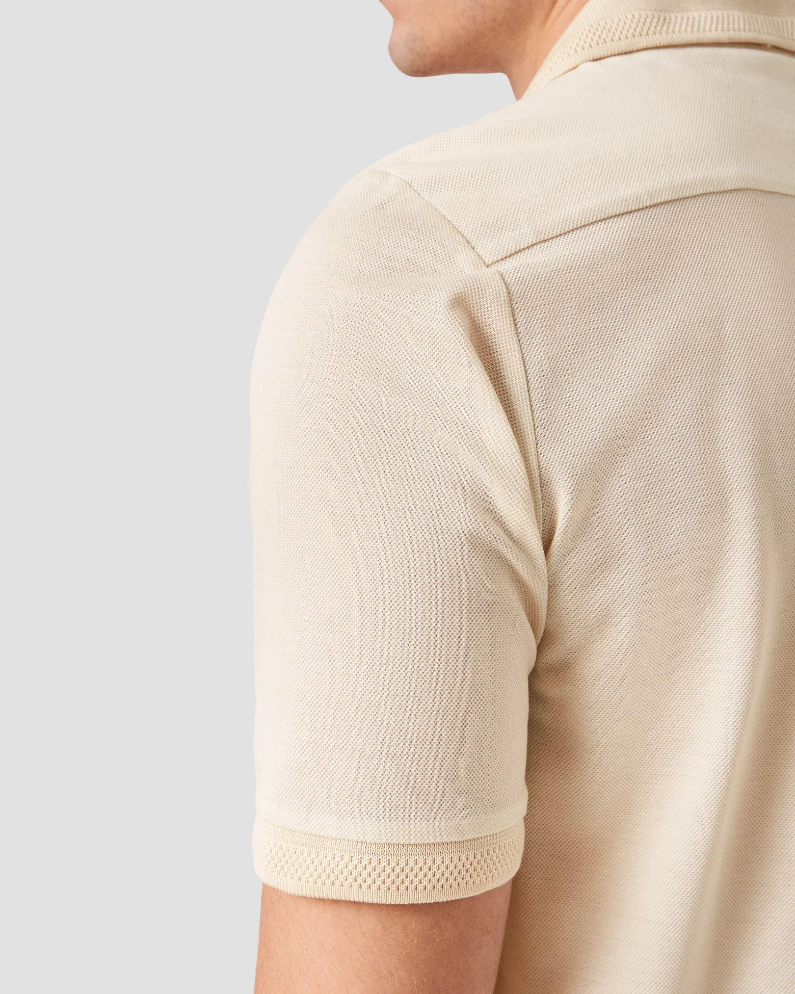 Eton - off white knitted collar short sleeve regular fit