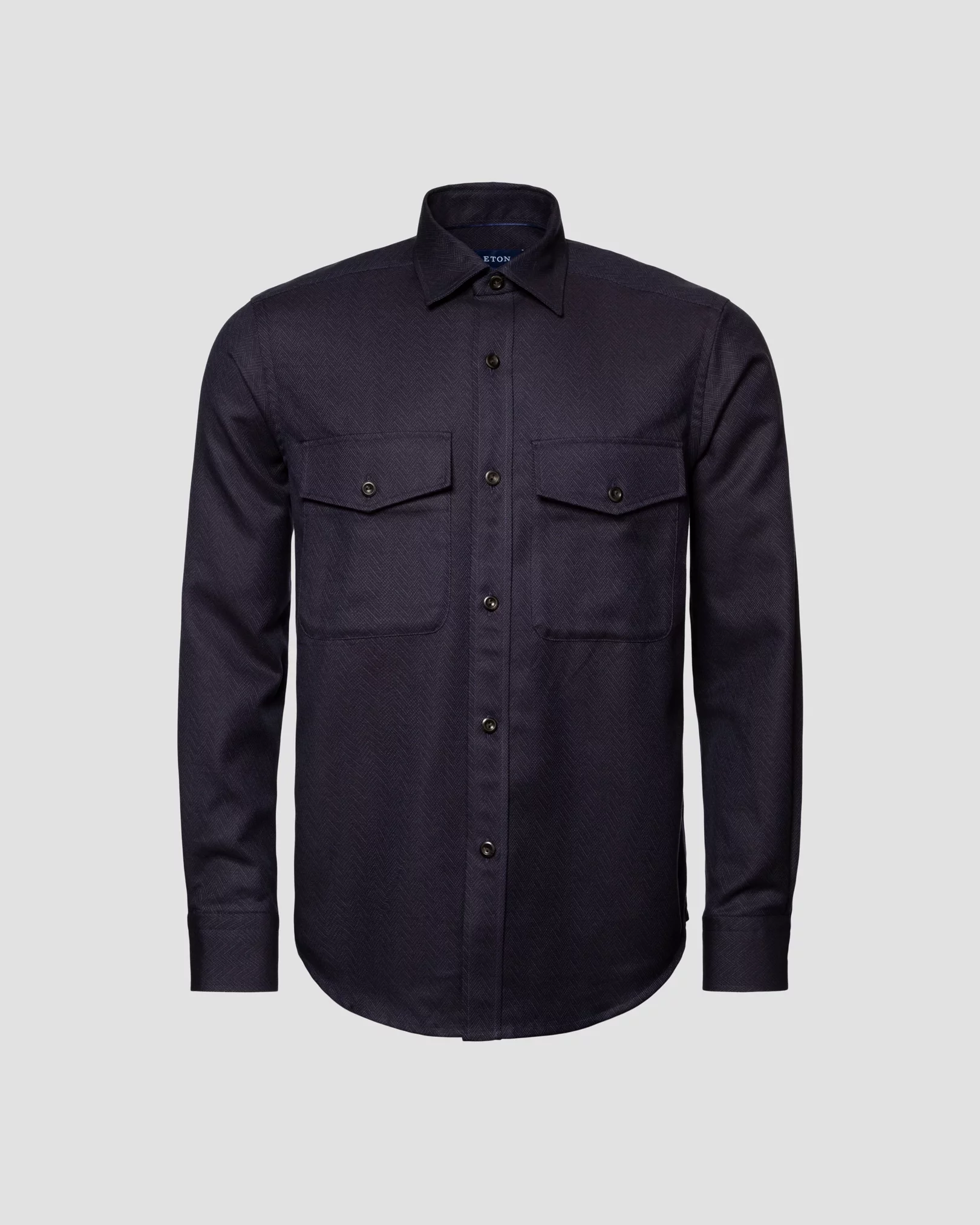 Eton - navy blue dobby overshirt