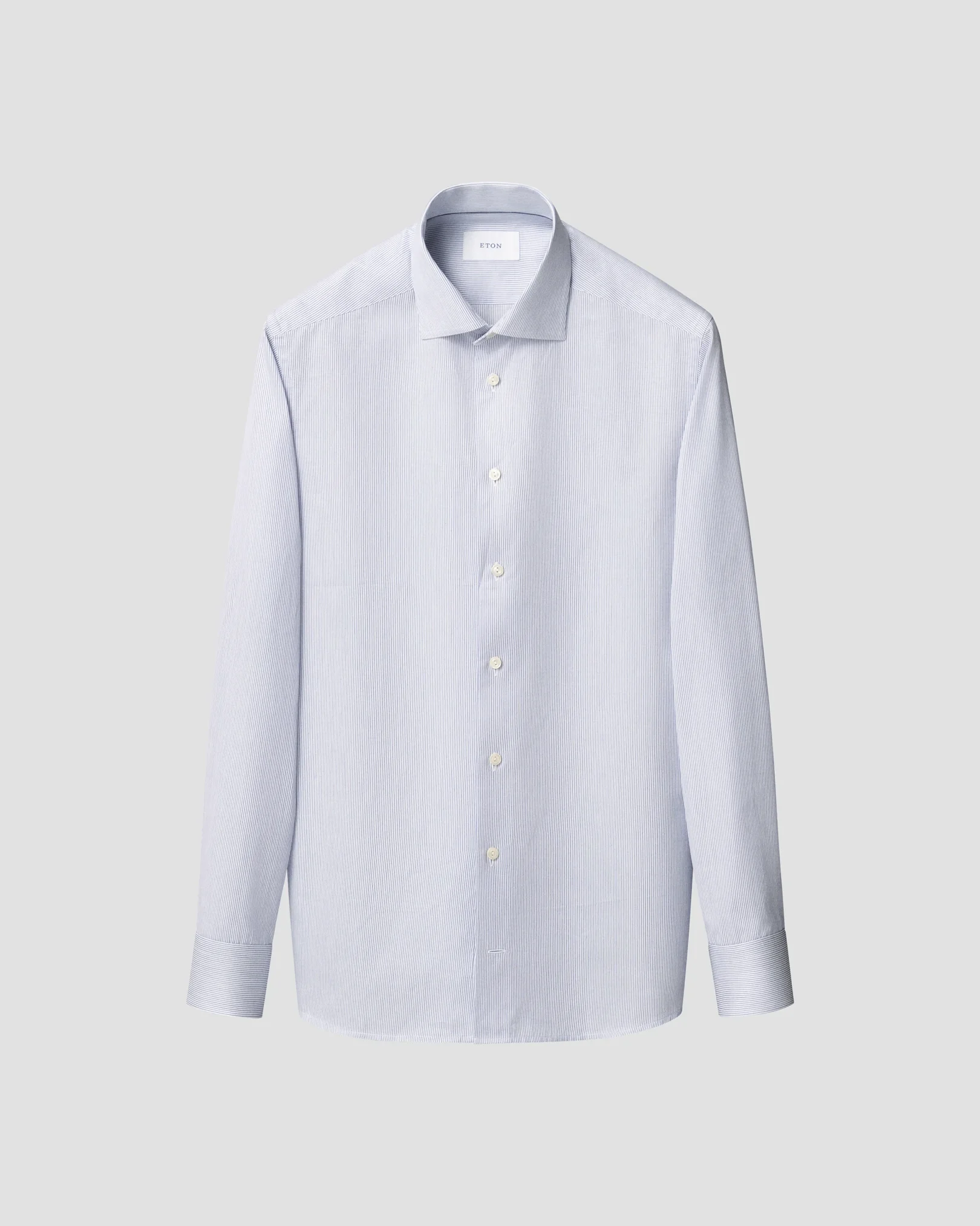 Eton - dark blue fine striped signature twill shirt 256