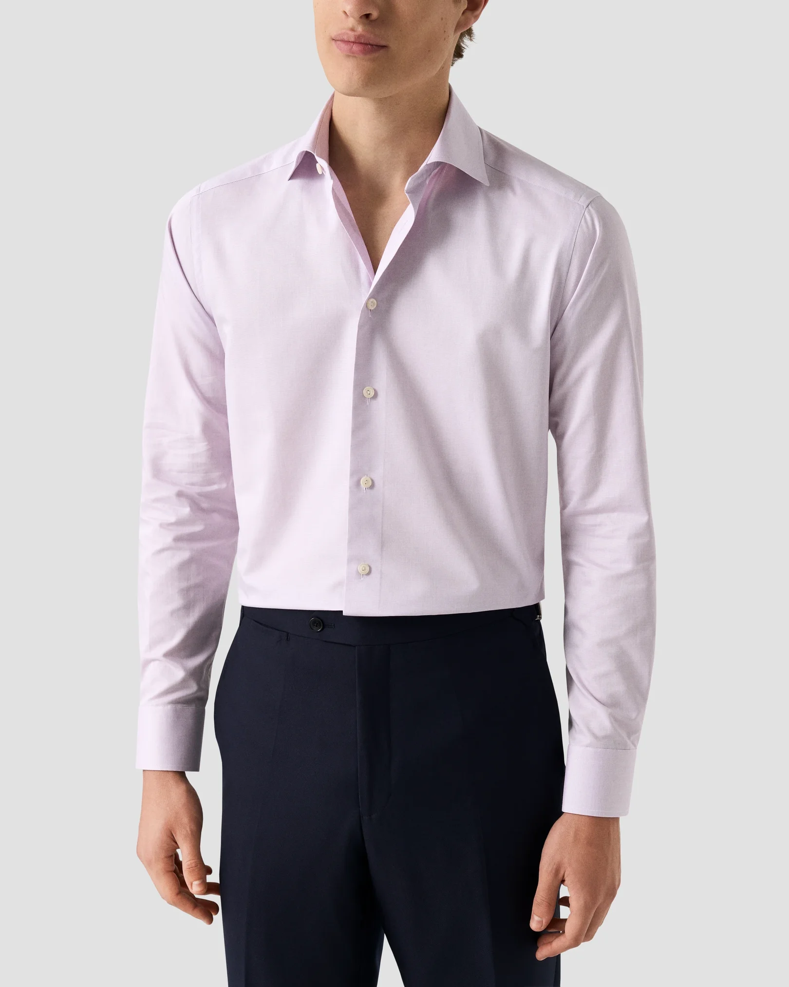 Eton - pink semi solid signature twill shirt 263