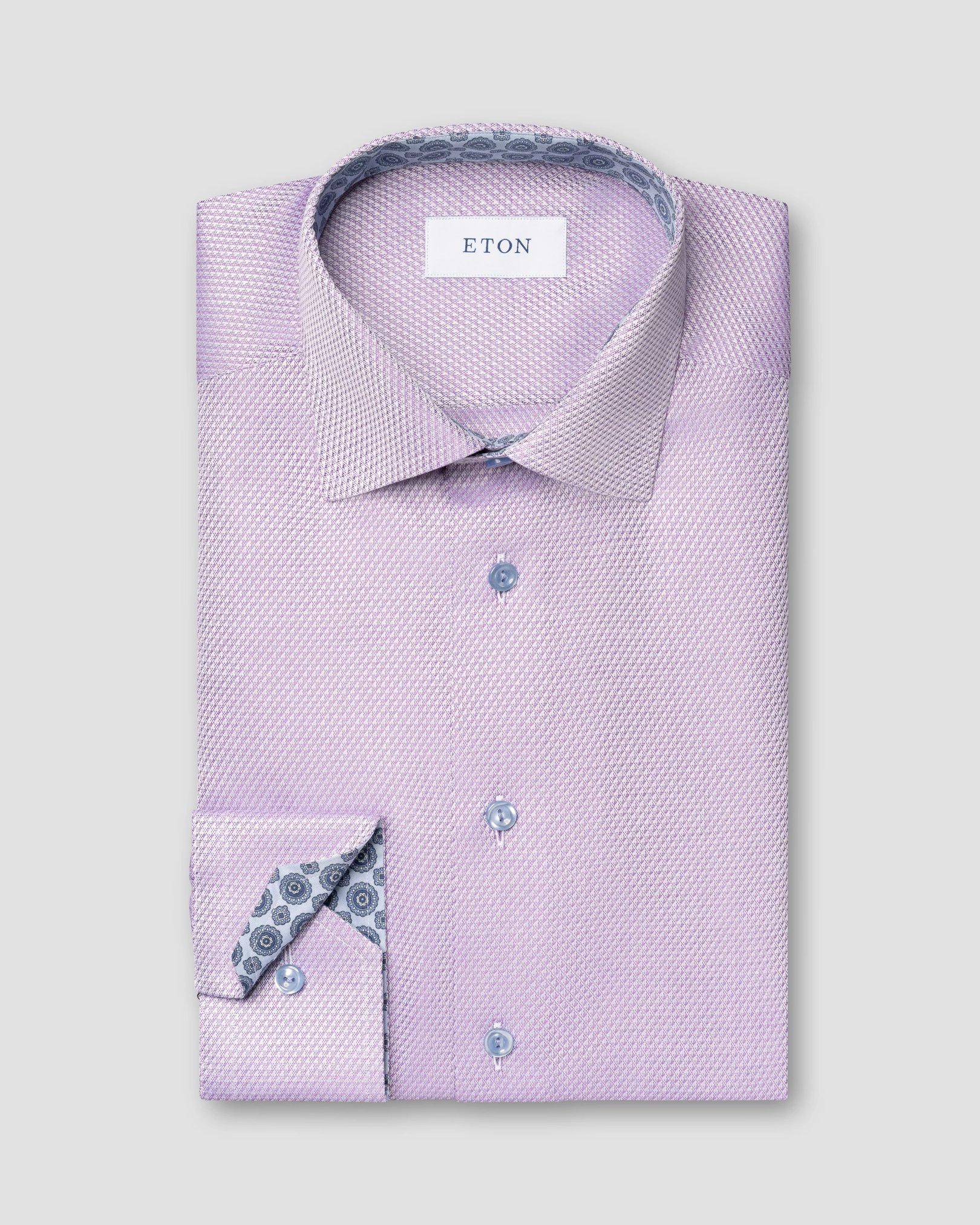 Eton - dark purple dobby cut away single contemporary