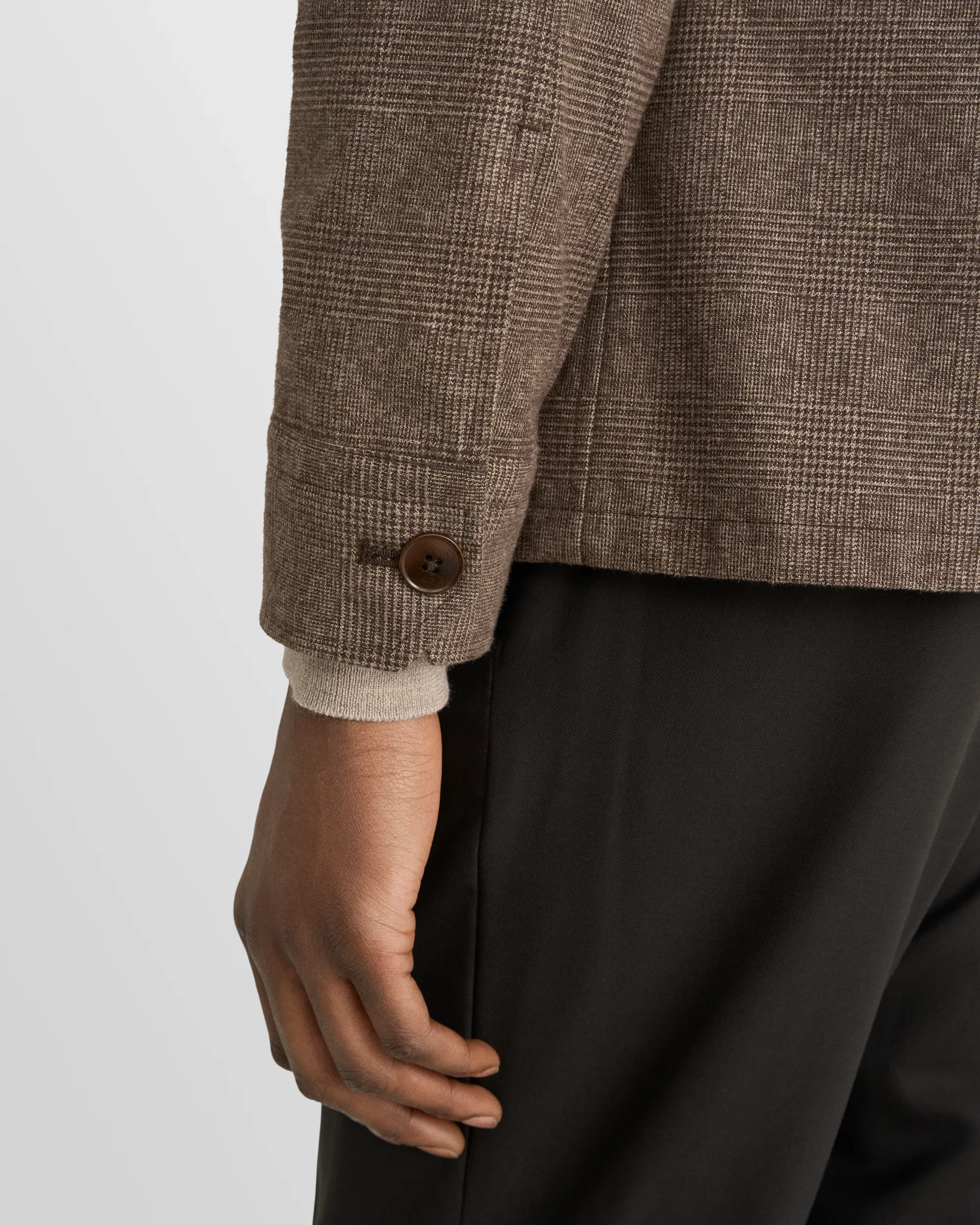 Eton - brown cotton flannel two pocket jacket