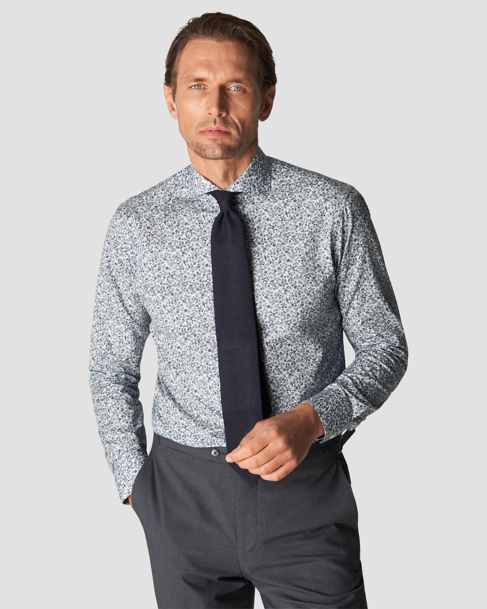 Eton - mid grey poplin