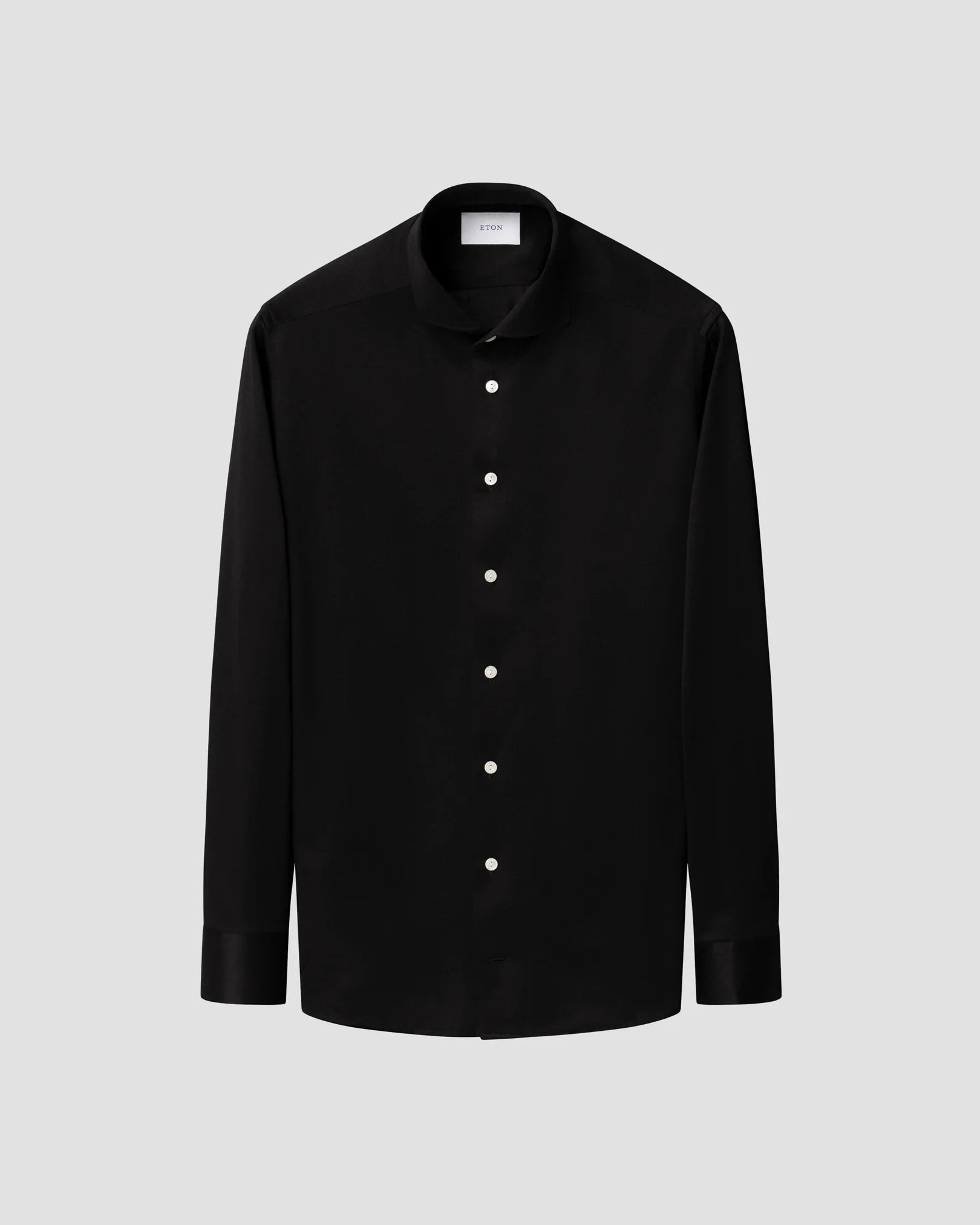 Eton - Skjorta i jacquardstickad Filo di Scozia