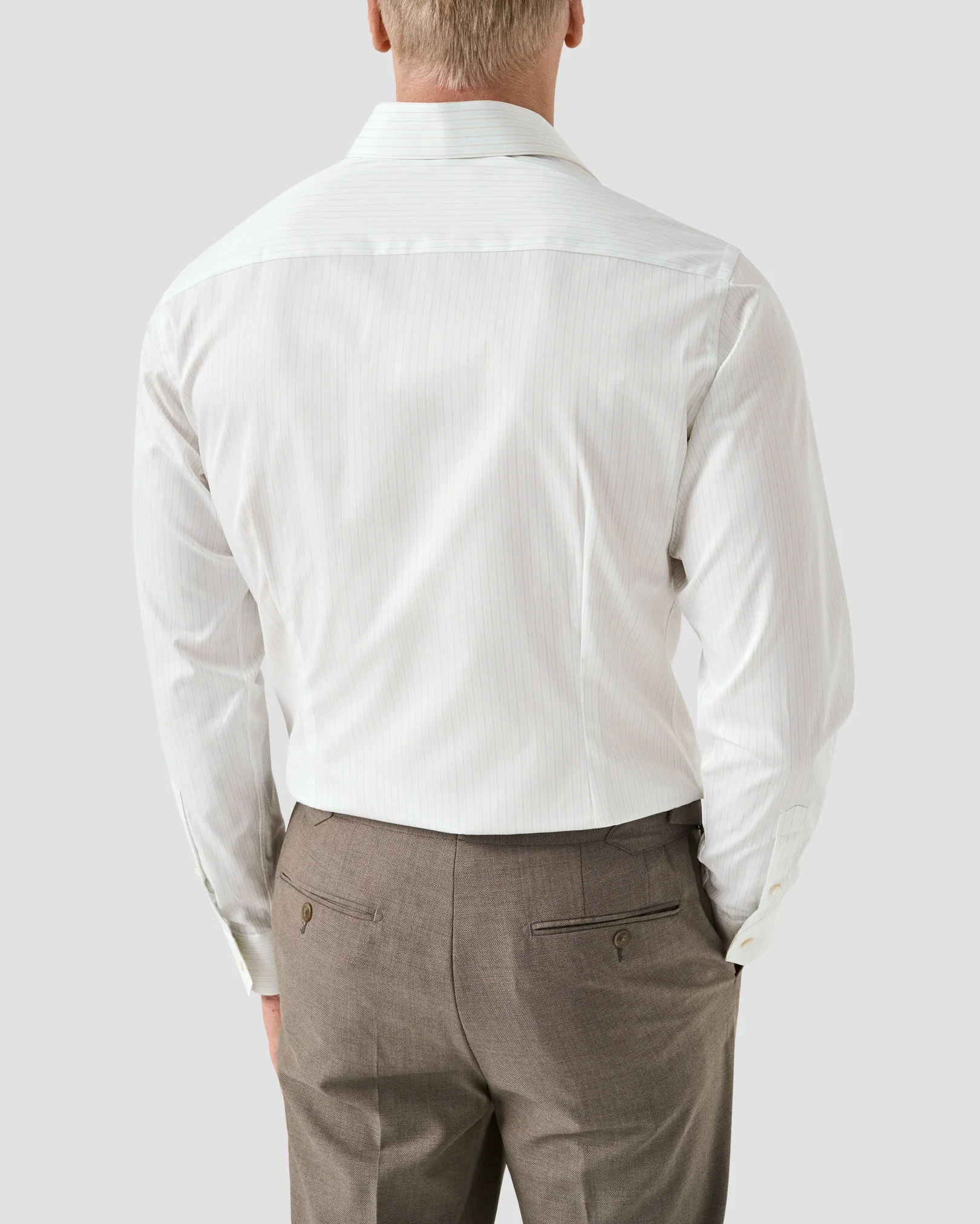 Eton - light green striped supima 120 shirt