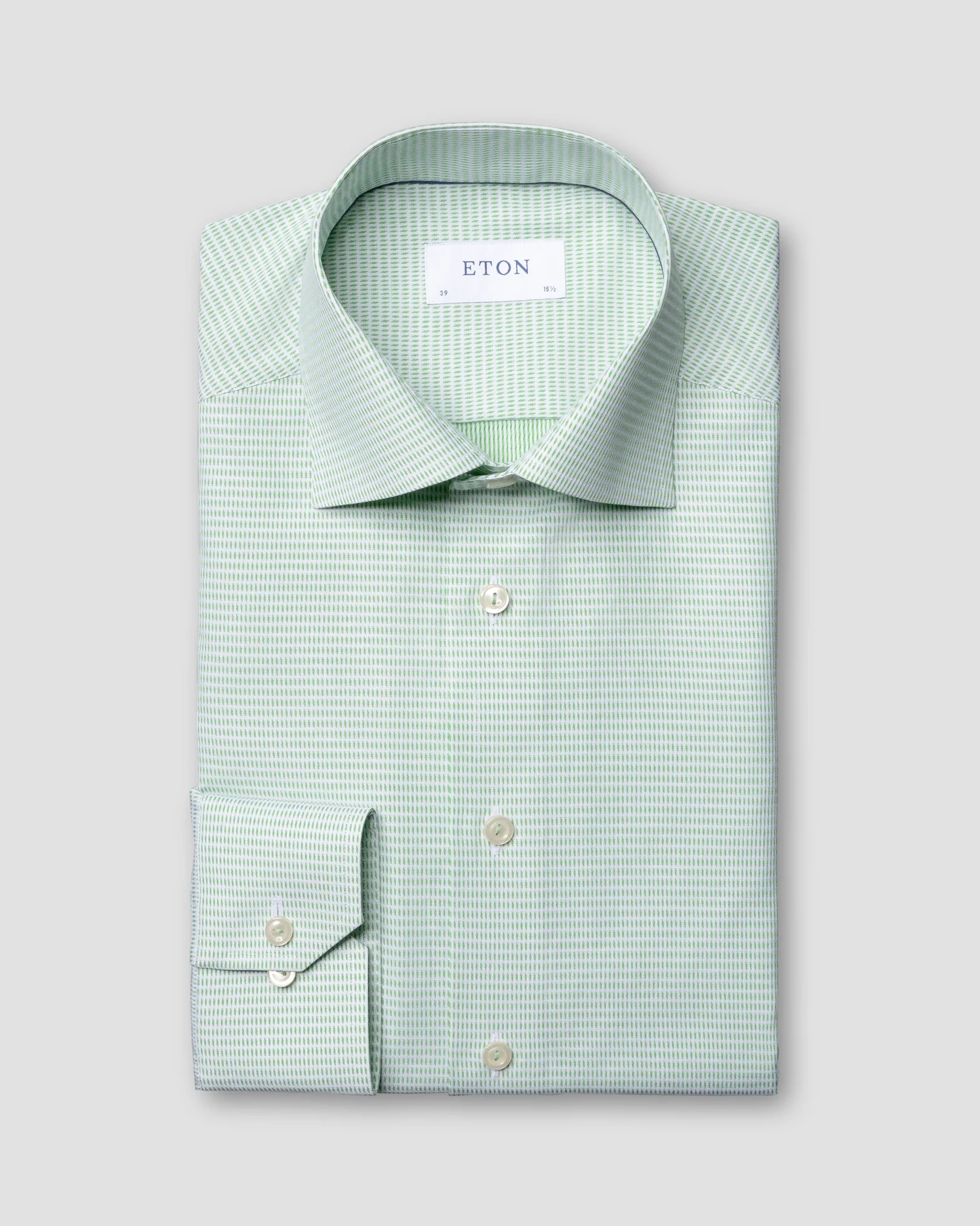 Eton - green micro woven shirt