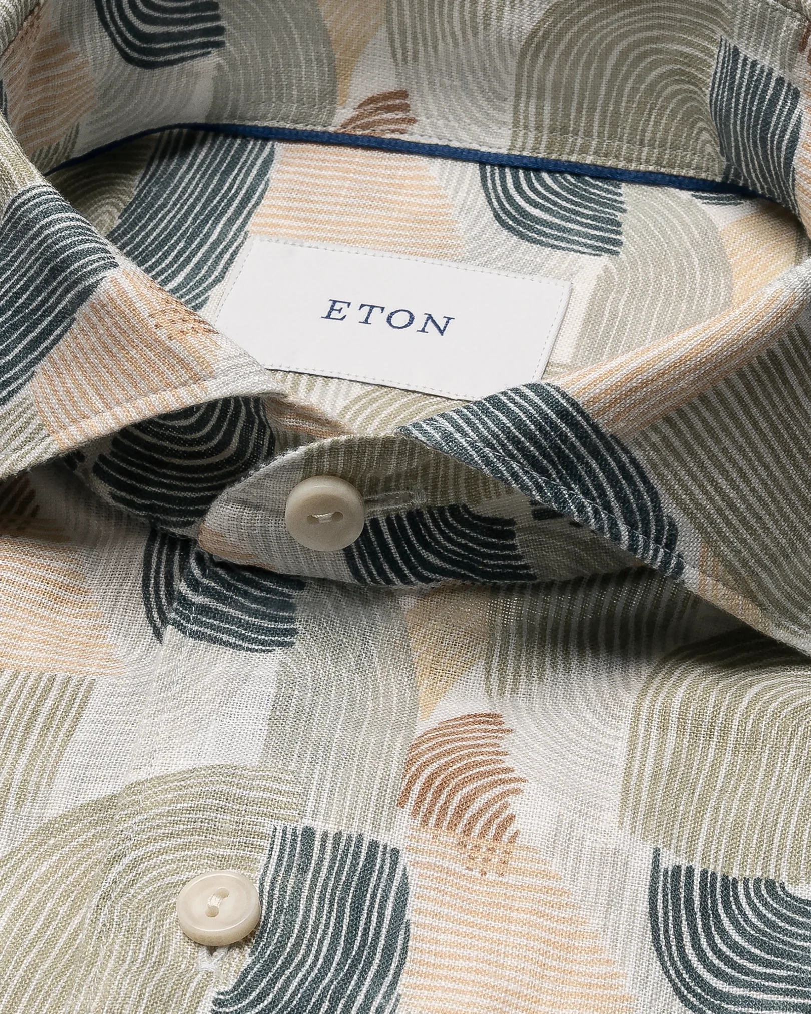 Eton - geometric print linen shirt