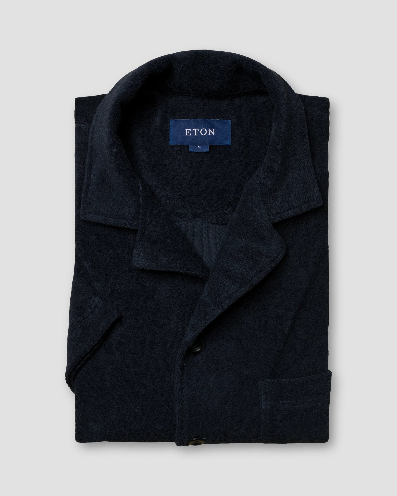 Eton - dark blue jerseyterryfrotte turn down short terry terry