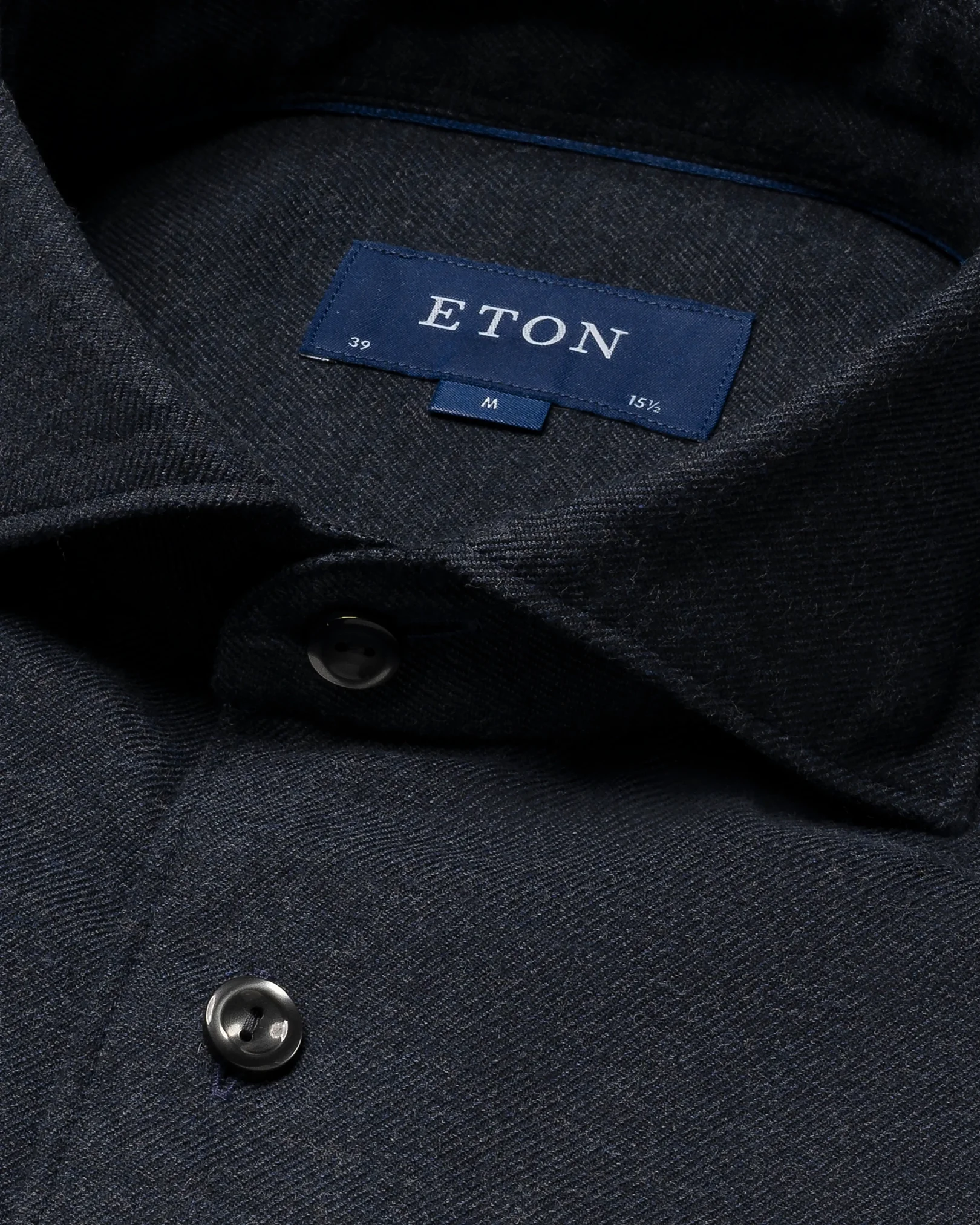 Eton - solid navy flannel shirt