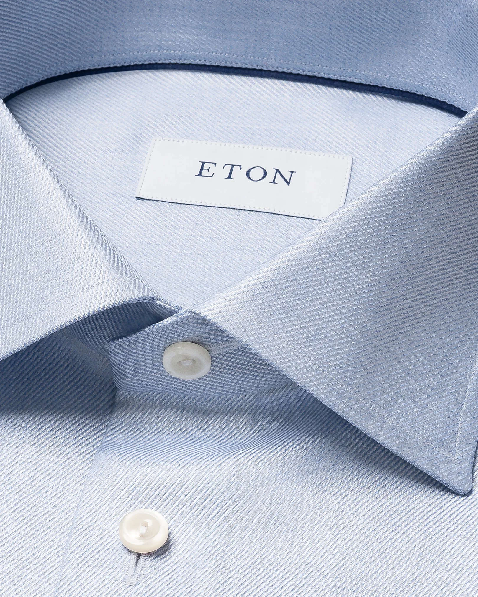 Eton - light blue melange solid cotton tencel tm lyocell shirt