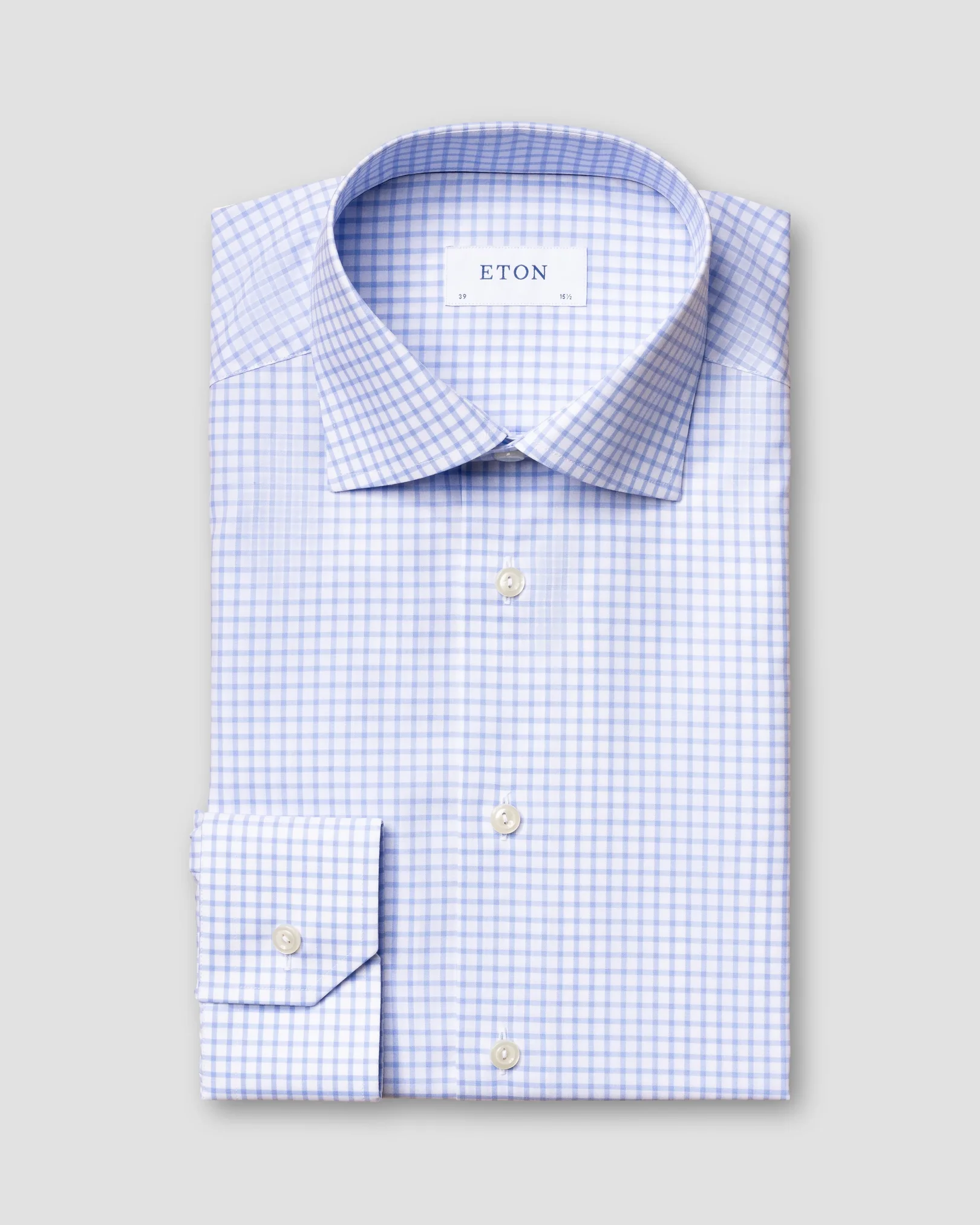 Eton - Light blue Fine Twill Stretch Shirt