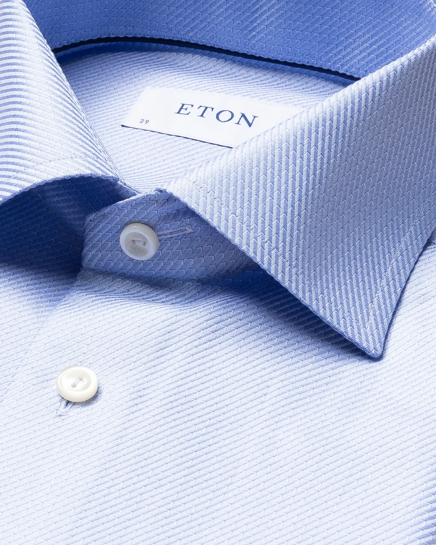 Eton - light blue micro check king twill shirt