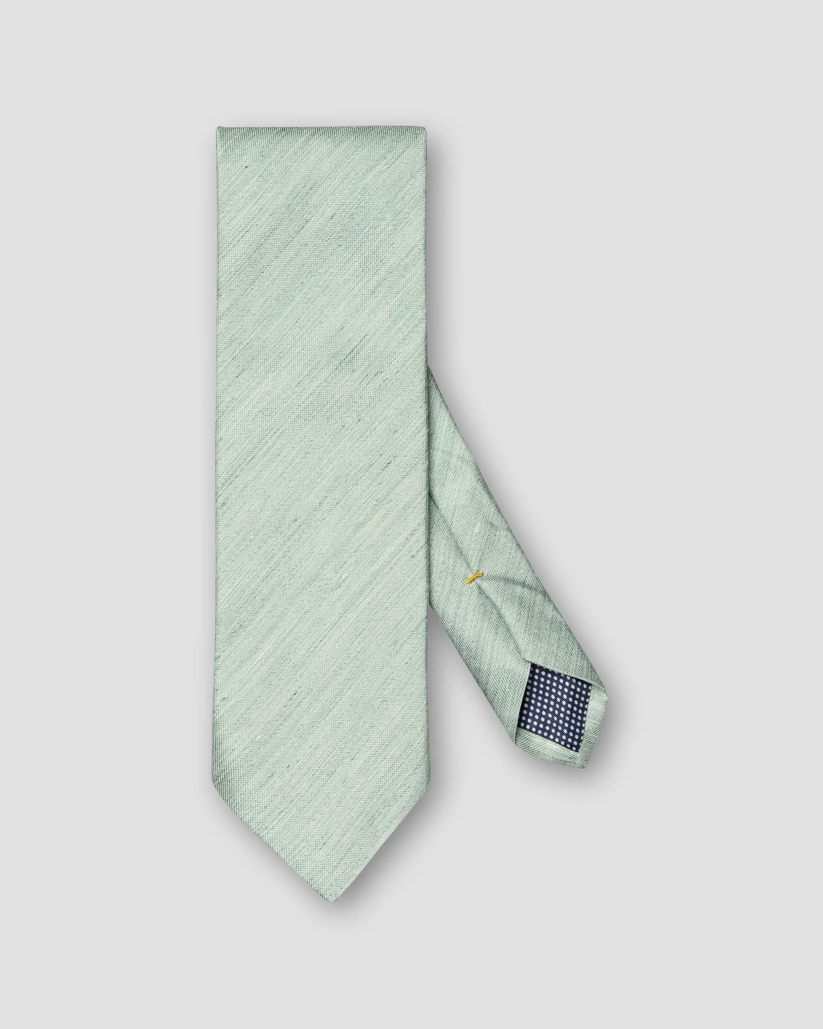 Eton - light green solid silk linen tie