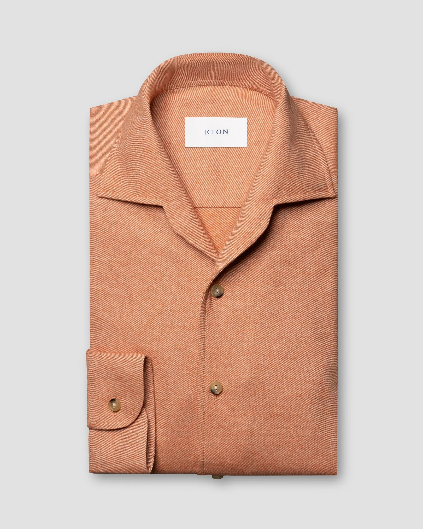Eton - orange solid flannel shirt