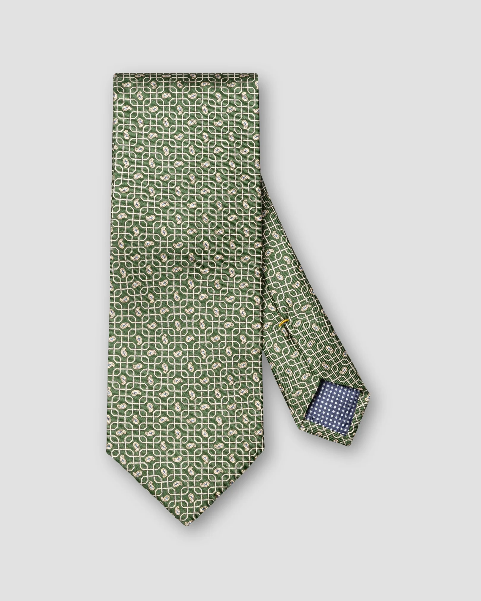 Eton - paisley print silk tie dark green paisley print silk tie