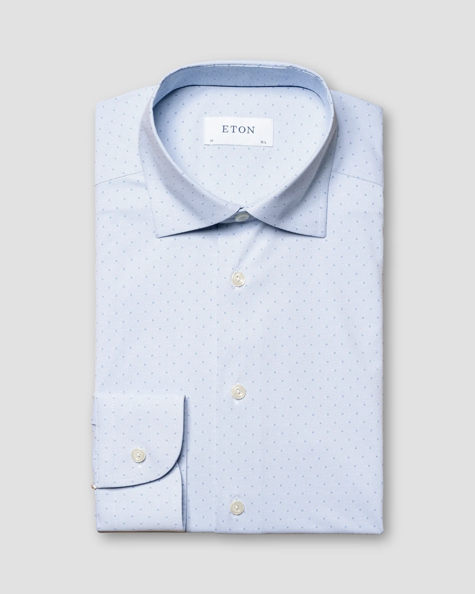 Eton - light blue fourway stretch shirt