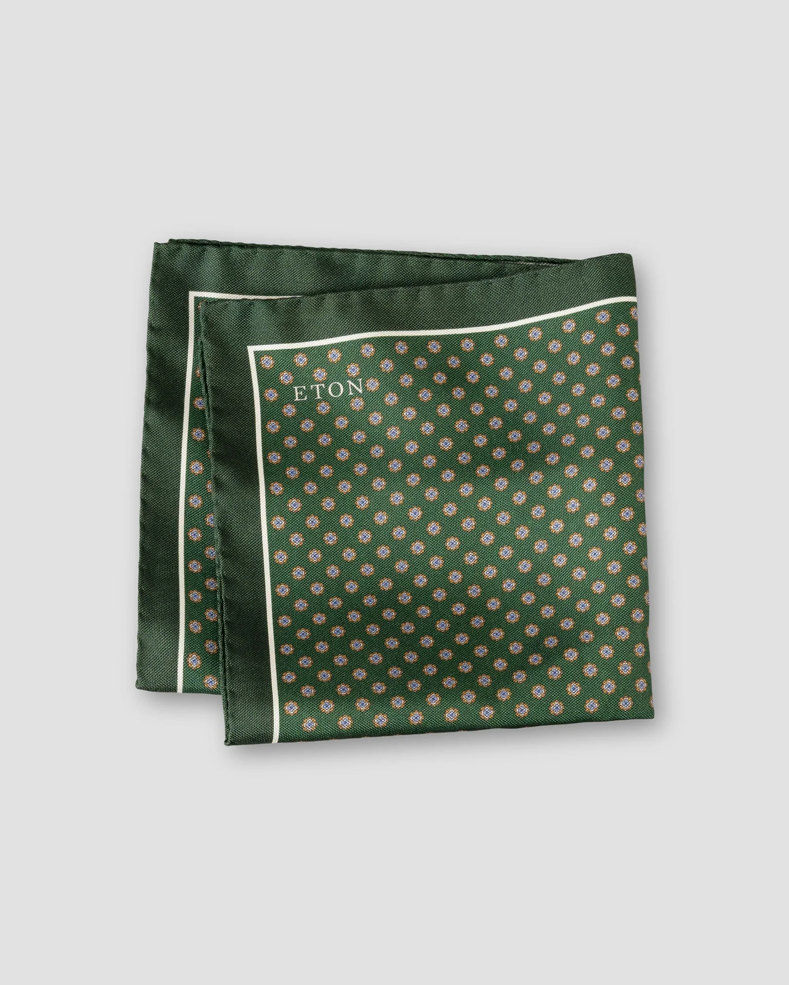 Eton - mid green four side silk pocket square