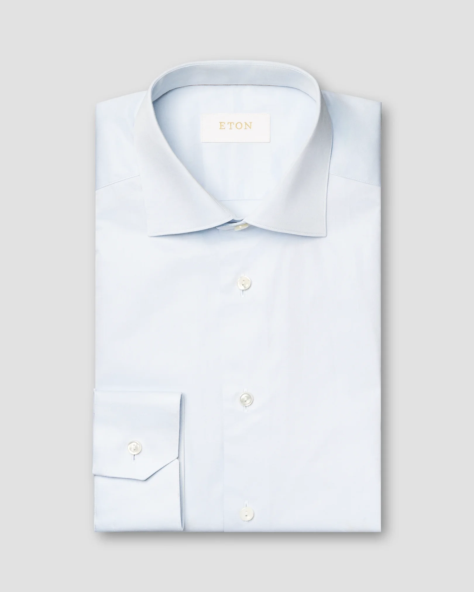 Eton - Light blue Solid Elevated Twill Shirt