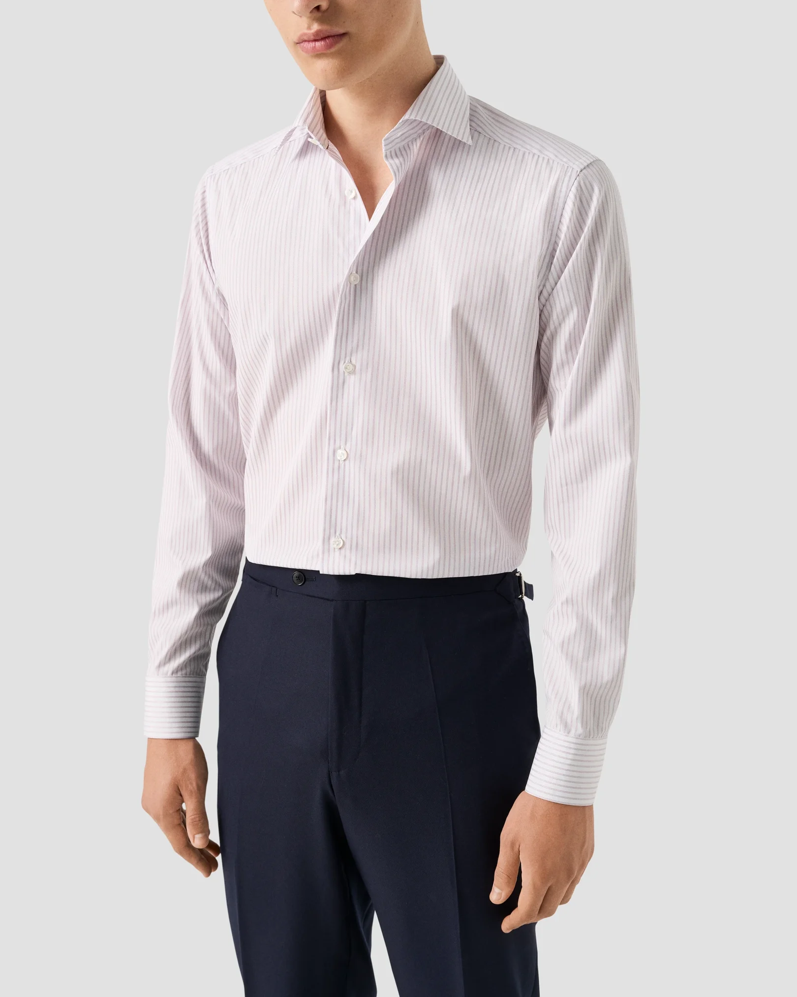 Eton - light purple striped supima 120 shirt cut away single slim