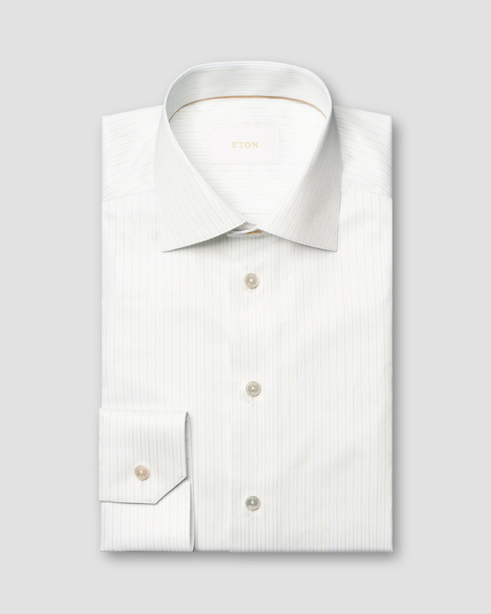 Eton - light green striped supima 120 shirt