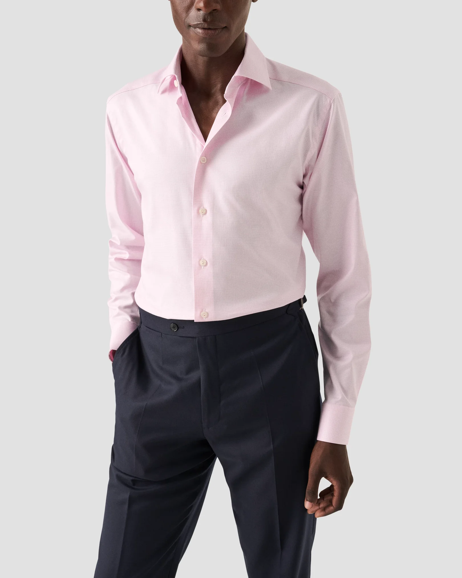 Eton - Micro Check Cotton Tencel™ Lyocell Shirt