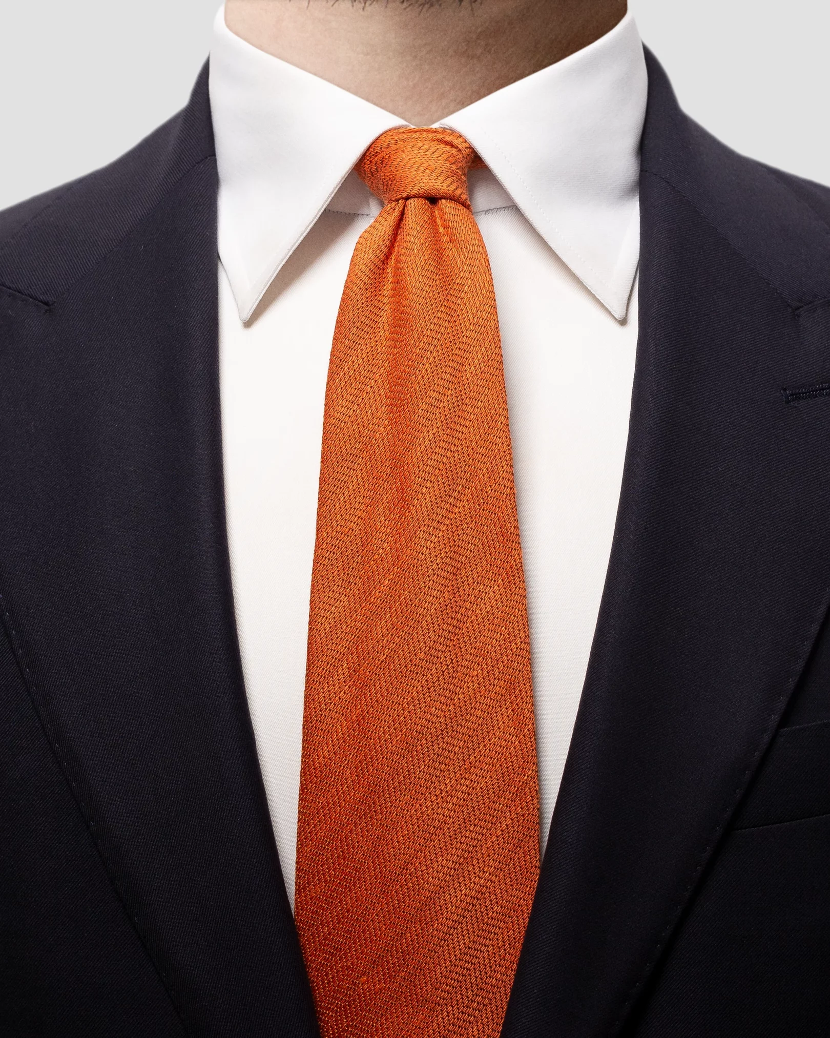 Eton - orange cotton linen silk tie