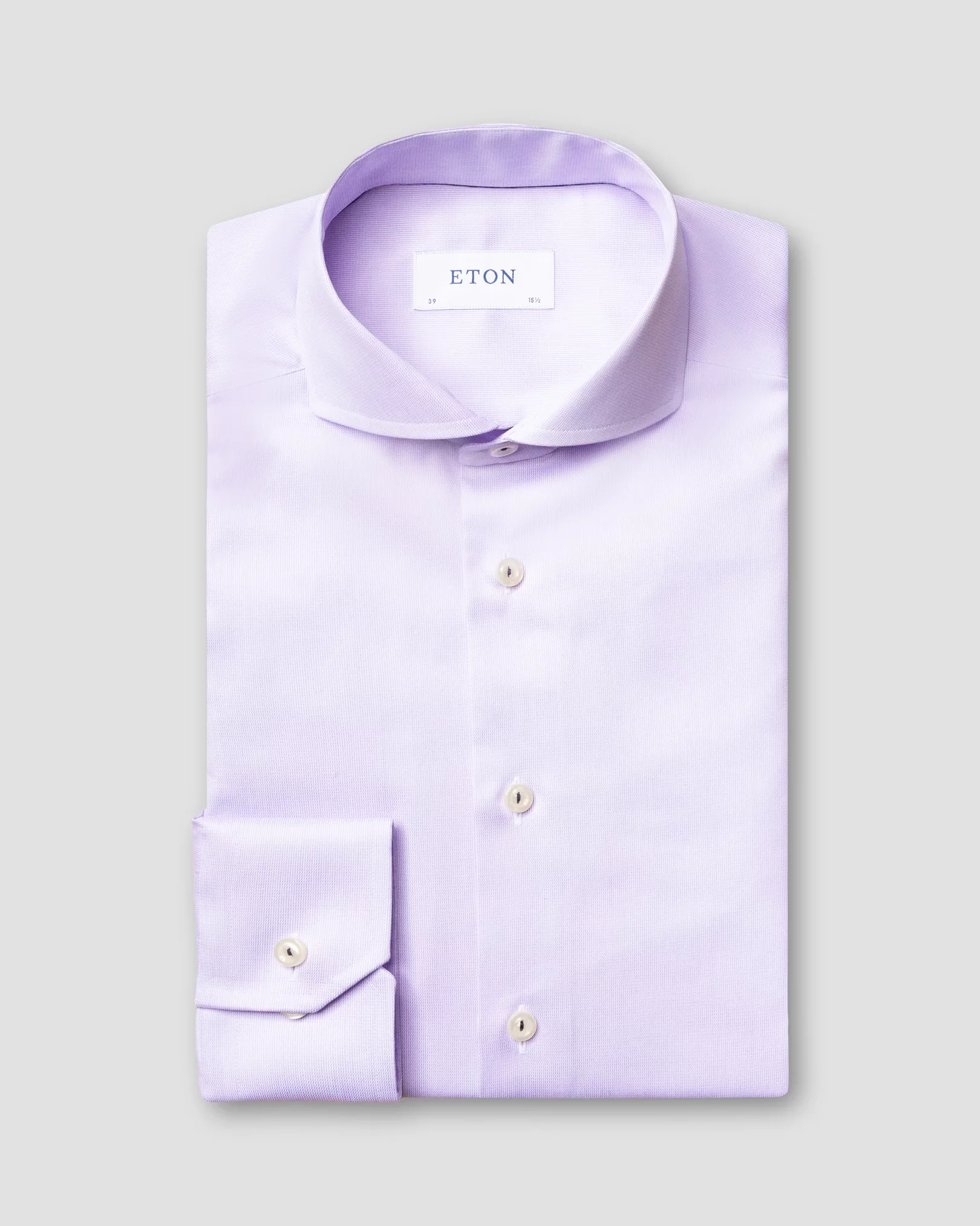 Eton - purple royal twill shirt extreme cut away