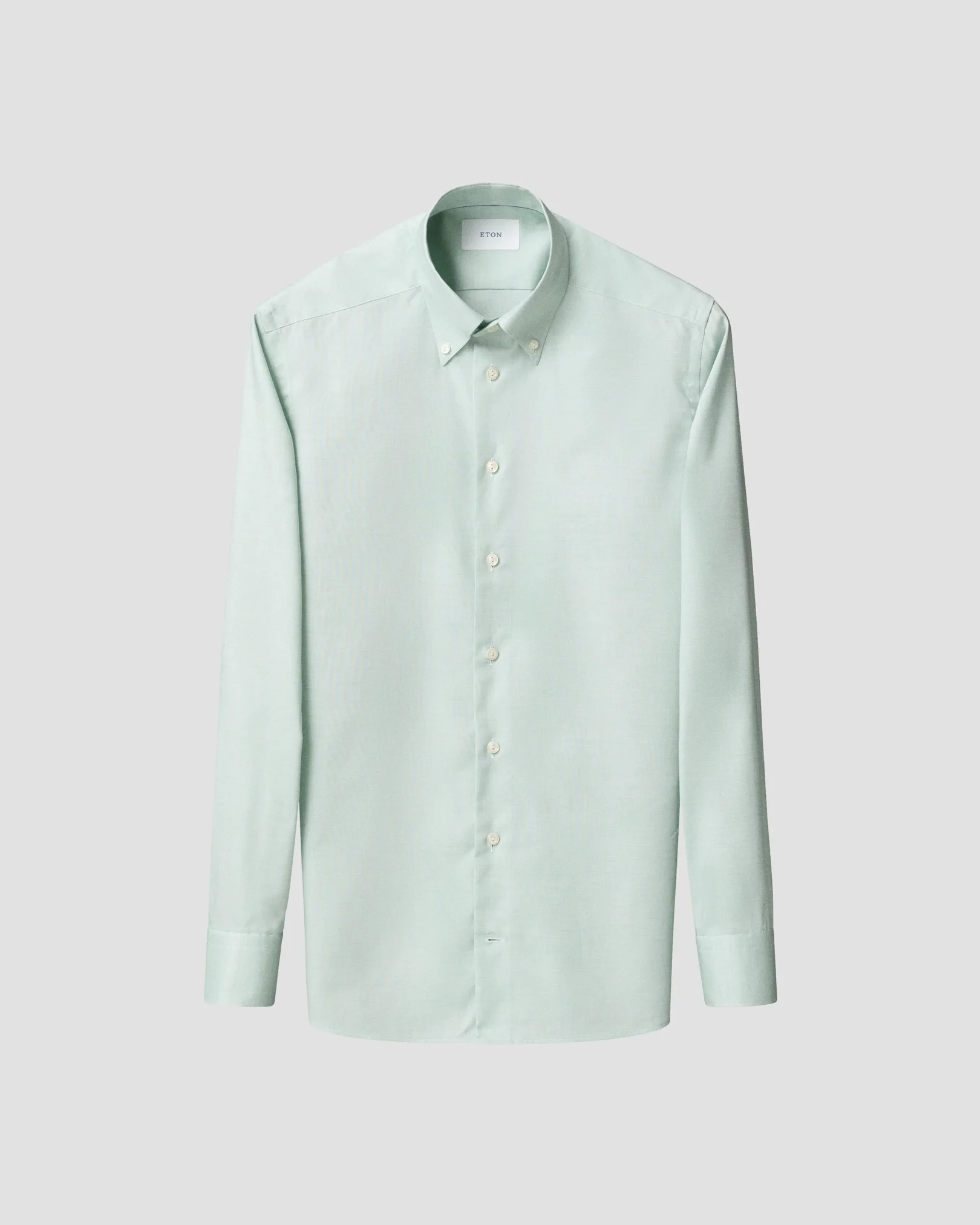 Eton - mid green solid wrinkle free oxford