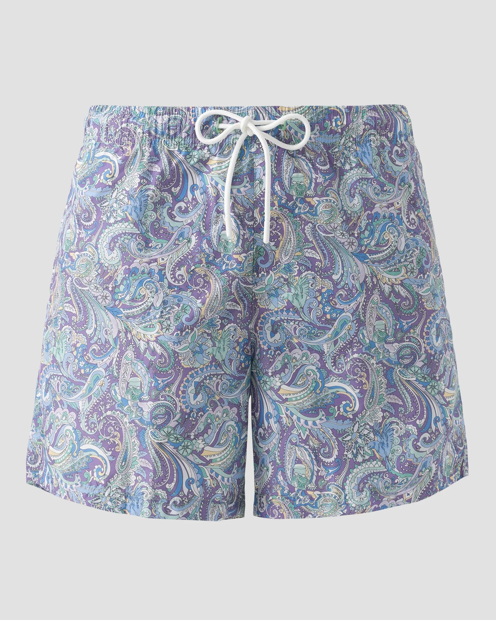 Eton - mid purple paisley swim shorts