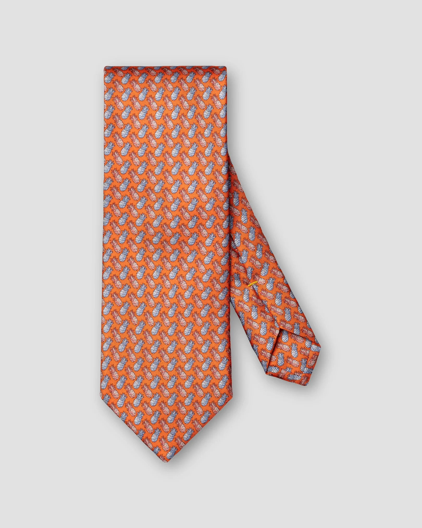 Eton - orange pineapple print silk tie