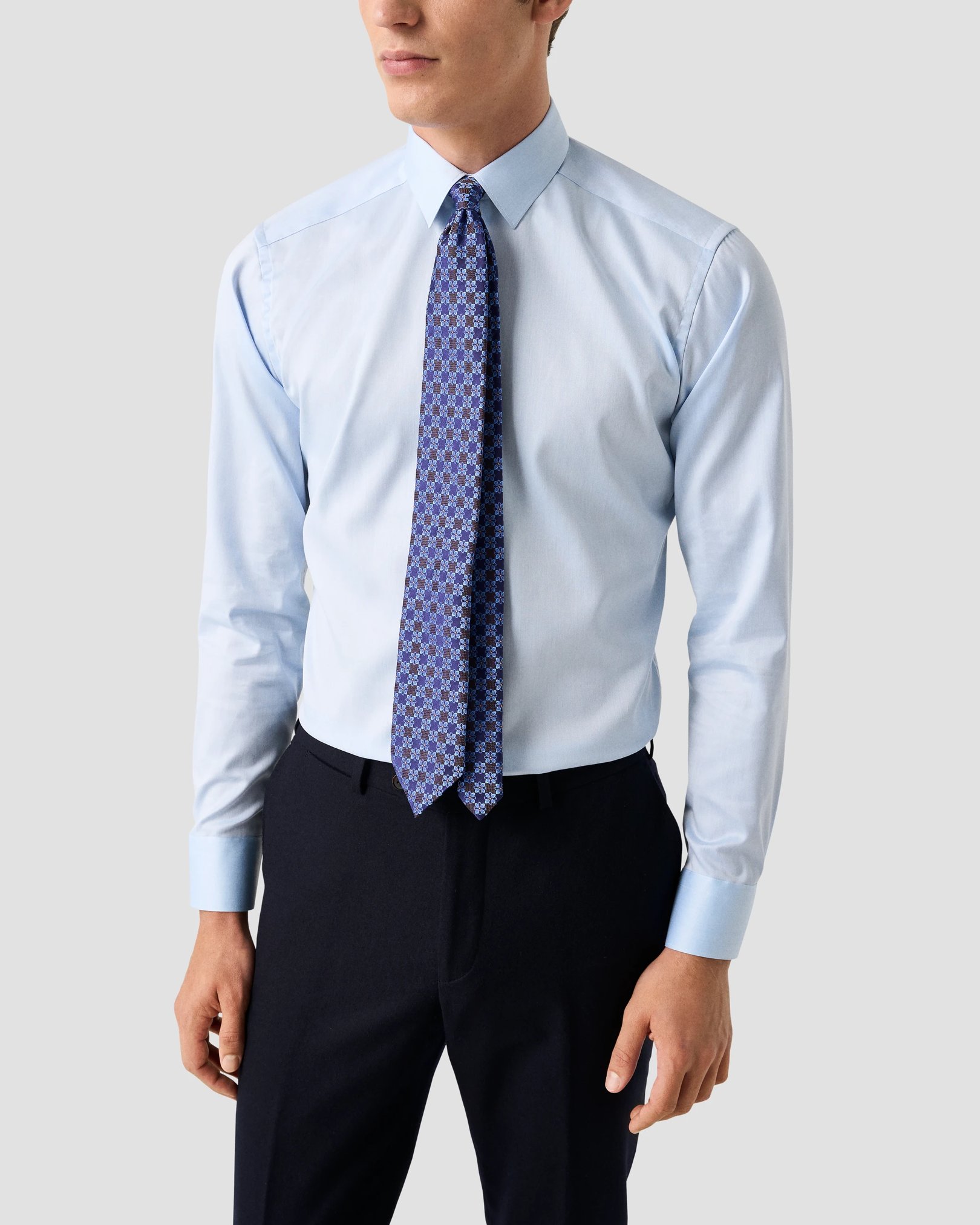 Eton - Light Blue Signature Twill Shirt - Pointed