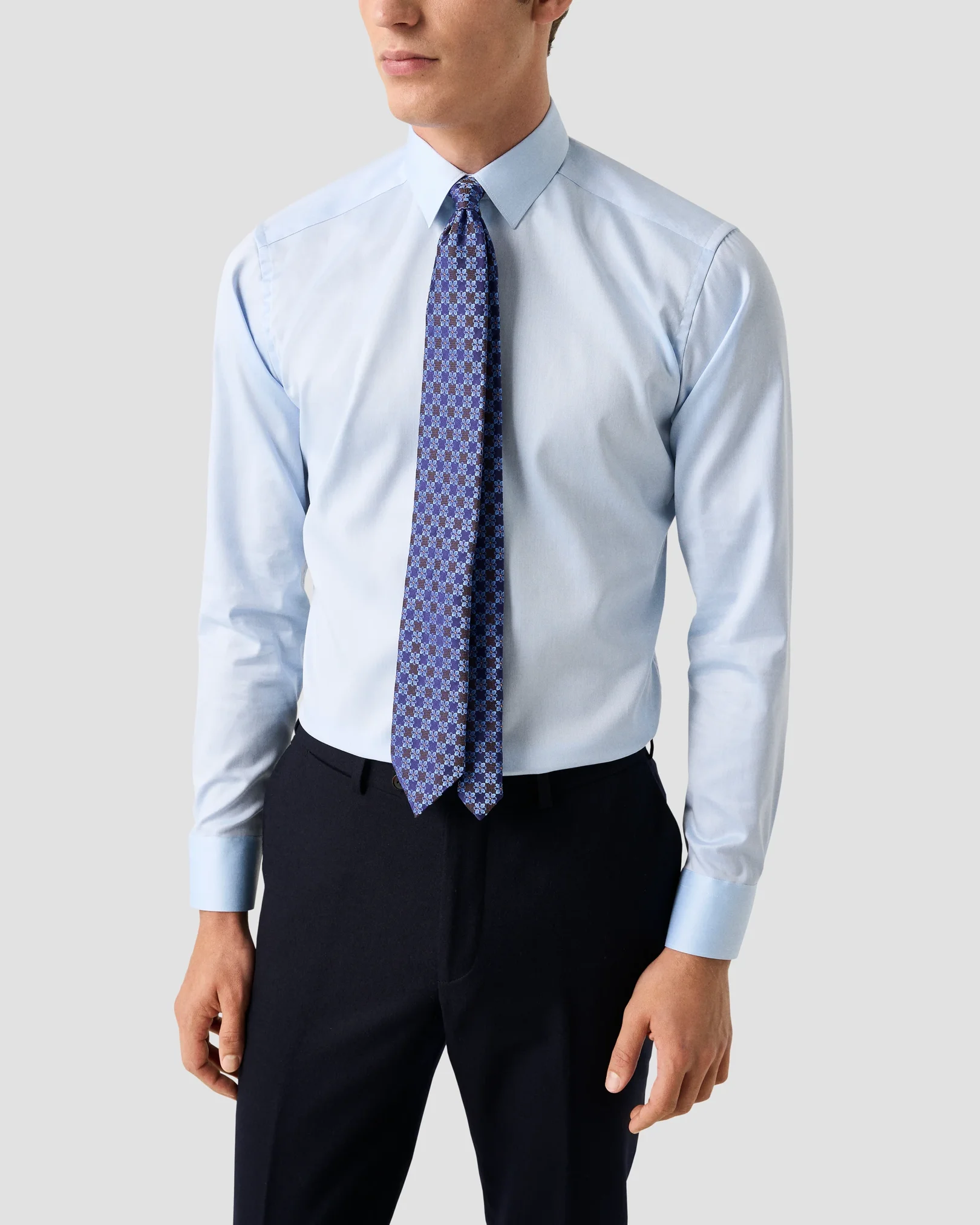 Eton - Light Blue Signature Twill Shirt - Pointed